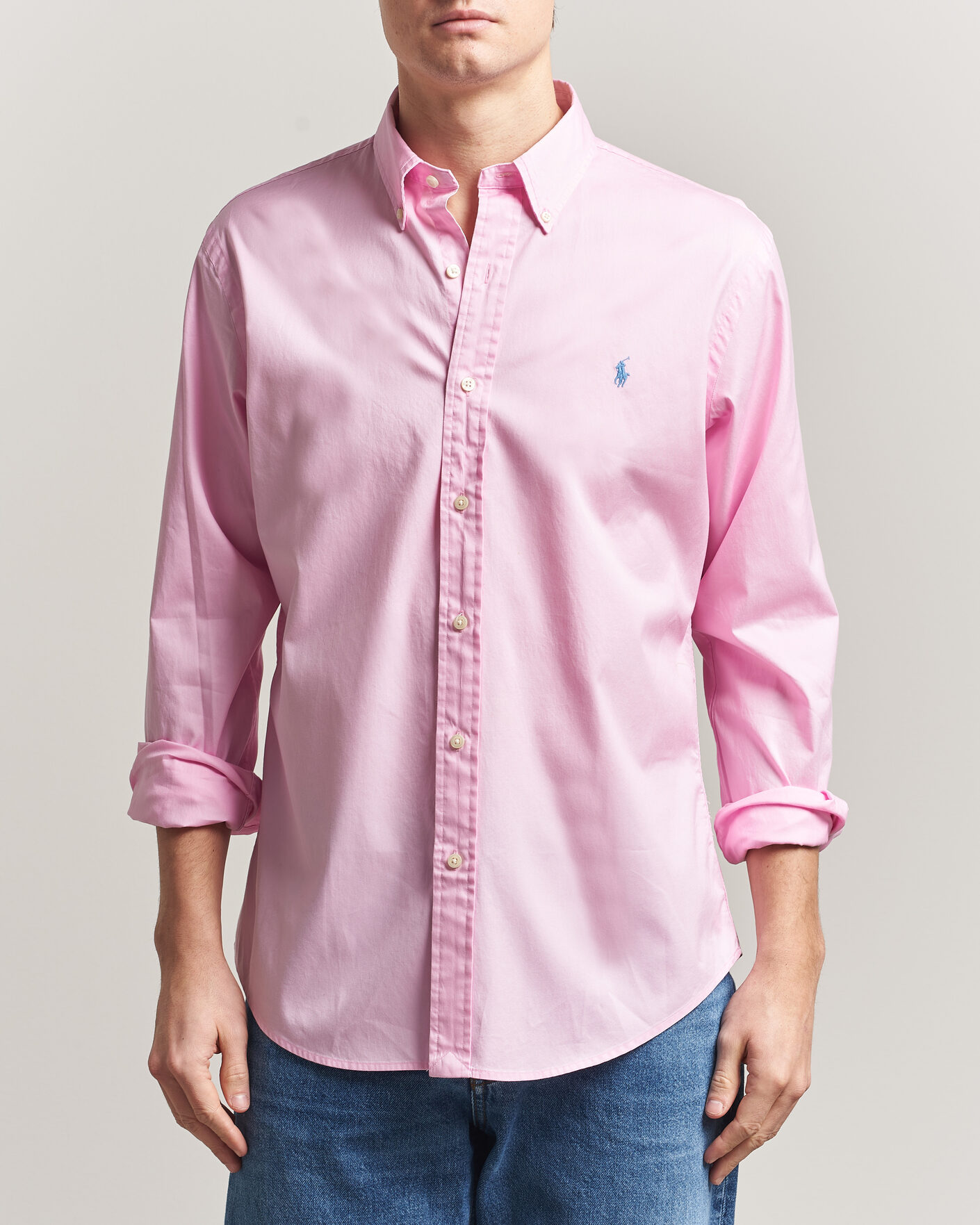 Herre | Skjorter | Polo Ralph Lauren | Custom Fit Garment Twill Shirt Carmel Pink