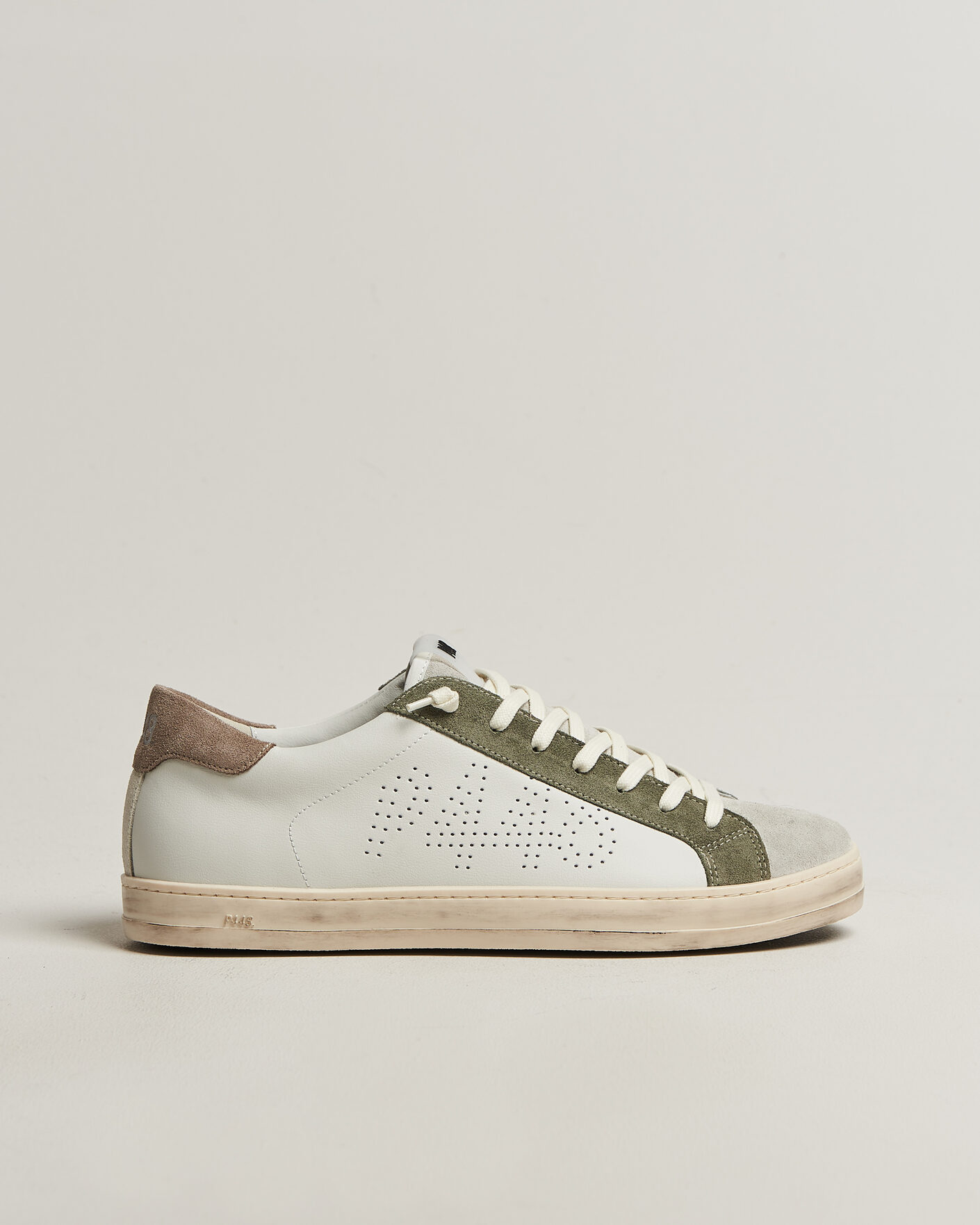 Herre | Sneakers | P448 | John Leather/Suede Sneaker White/Olive/Grey