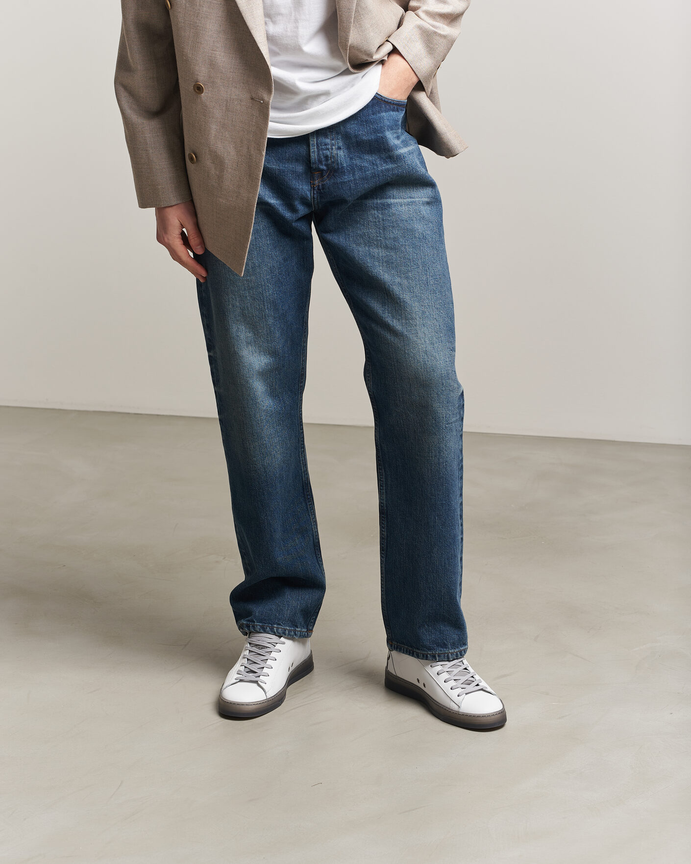 Herre | Sneakers | P448 | Jack Leather Sneaker White/Grey