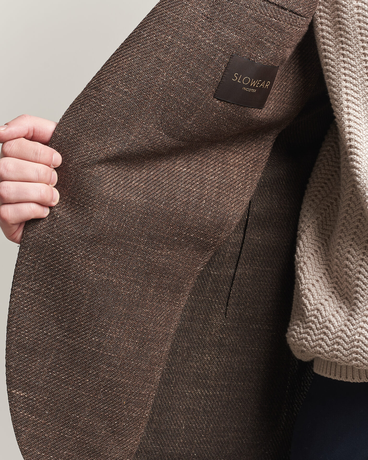 Herre | Blazere & jakker | Incotex | Structured Cotton Blazer Dark Brown