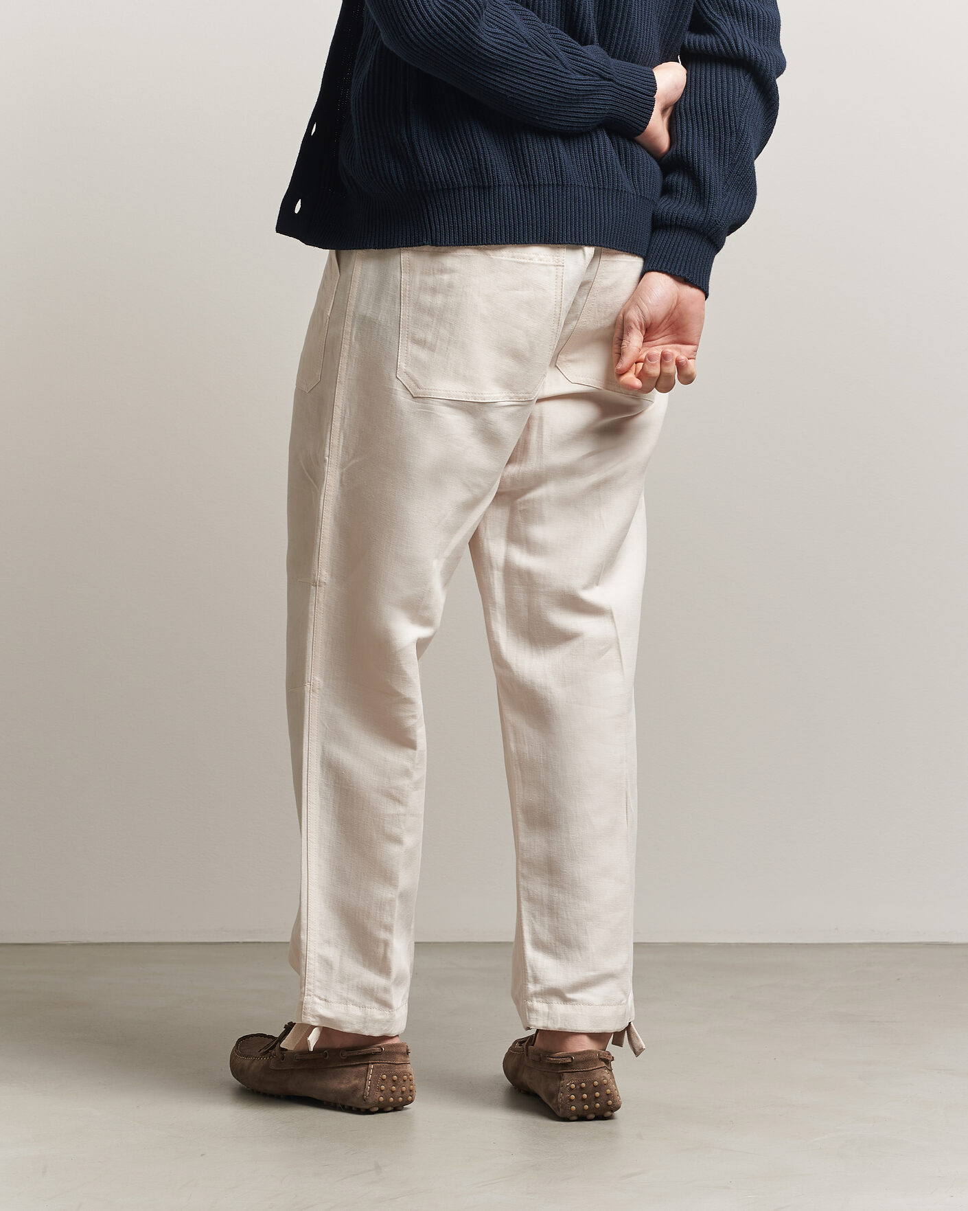 Herre | Bukser | Brunello Cucinelli | Linen Casual Pants Off White