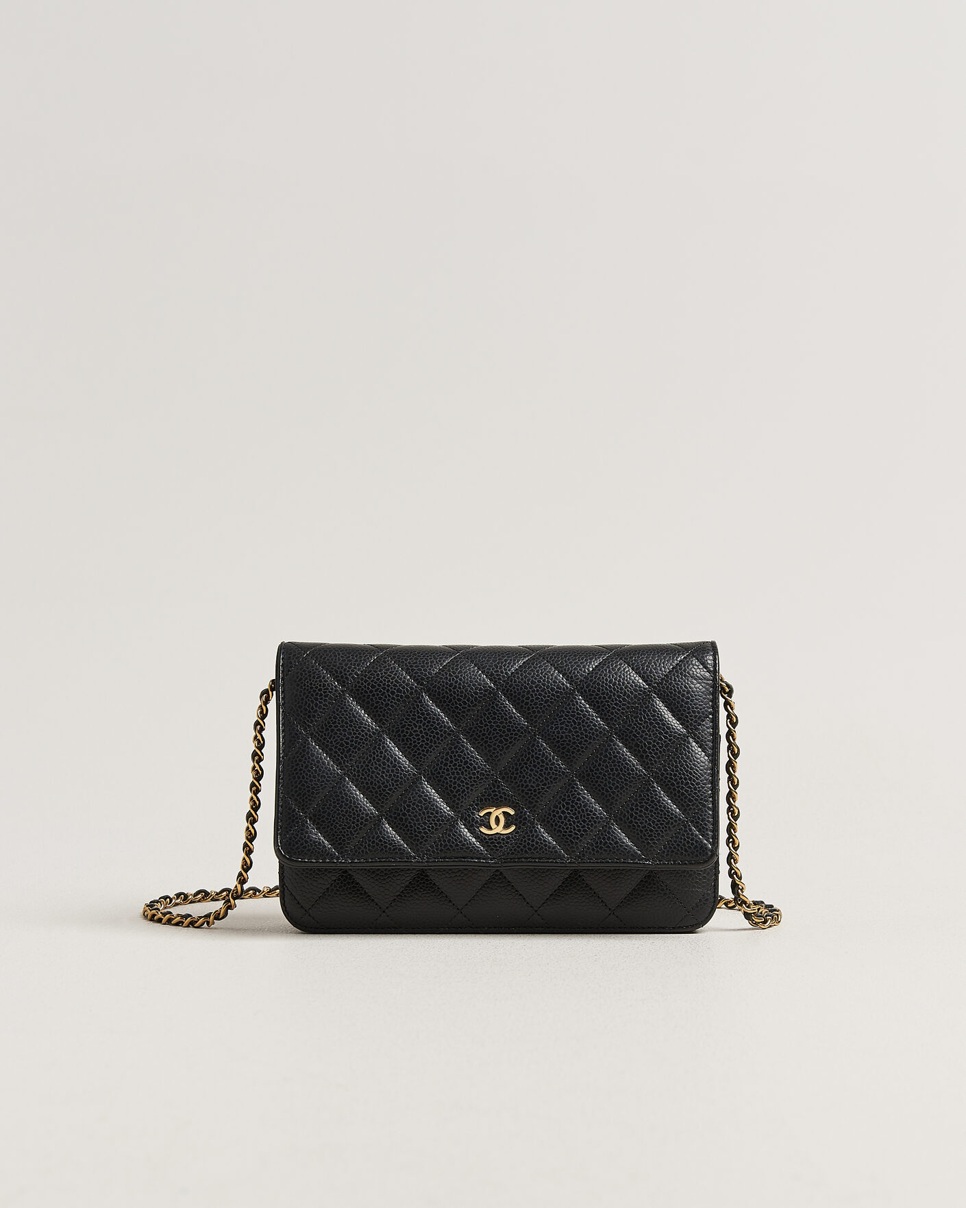Herre | Pre-Owned & Vintage Bags | Chanel Pre-Owned | Wallet On Chain Caviar Leather Black