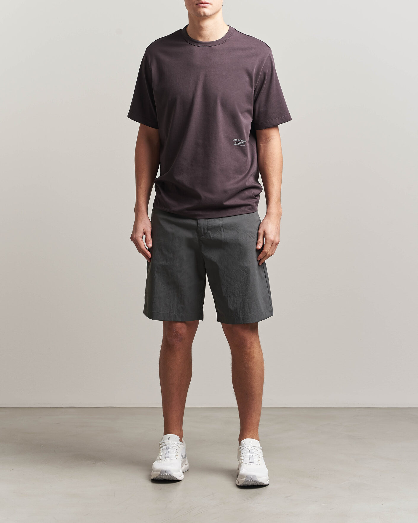 Herre | T-Shirts | Pas Normal Studios | Off Race Cotton Tech T-Shirt Dark Purple