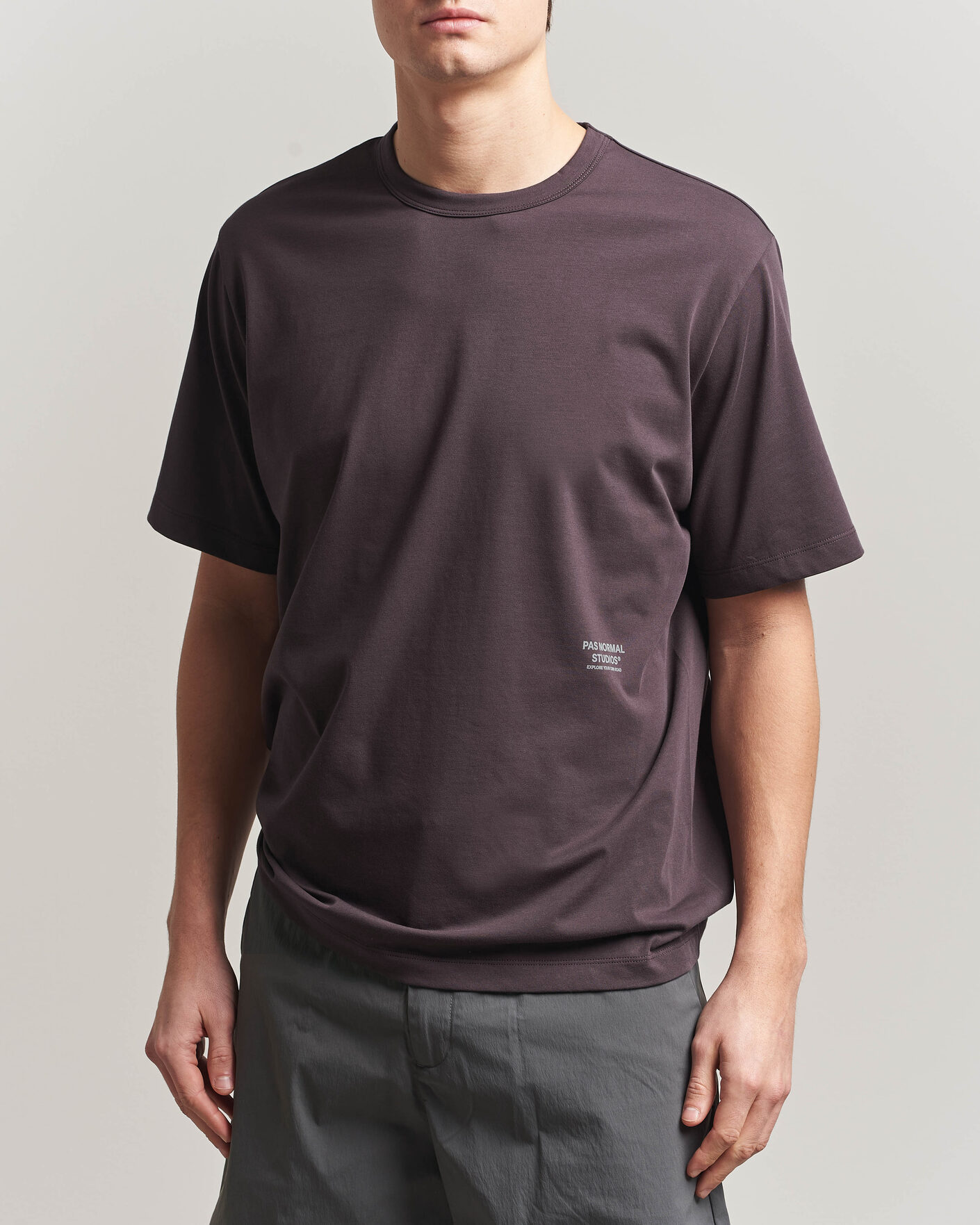 Herre | T-Shirts | Pas Normal Studios | Off Race Cotton Tech T-Shirt Dark Purple