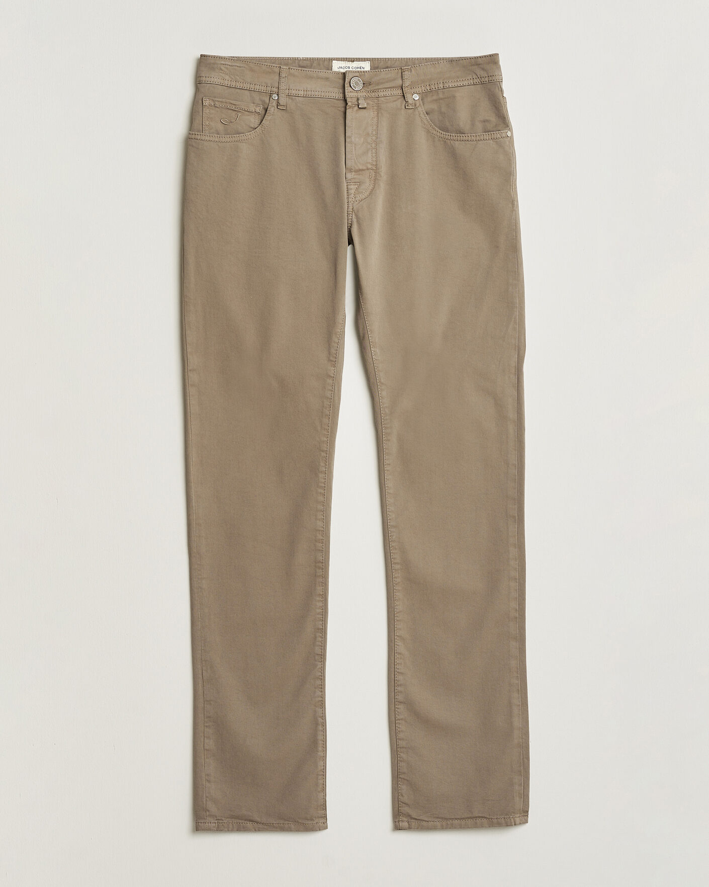 Herre | Bukser | Jacob Cohën | Bard Garment Dyed Gabardine Trousers Khaki Beige