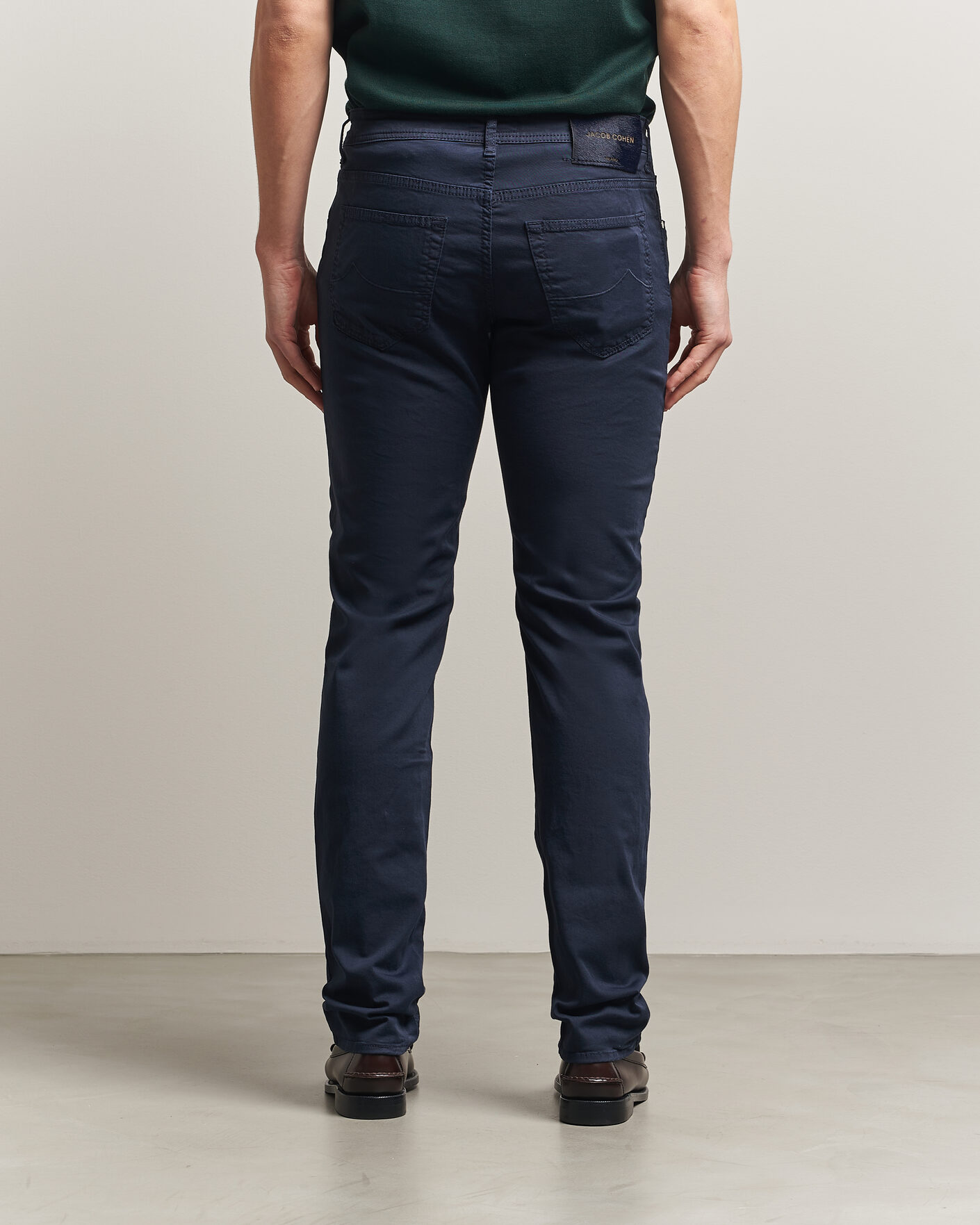 Herre | Bukser | Jacob Cohën | Bard Garment Dyed Gabardine Trousers Navy Blue