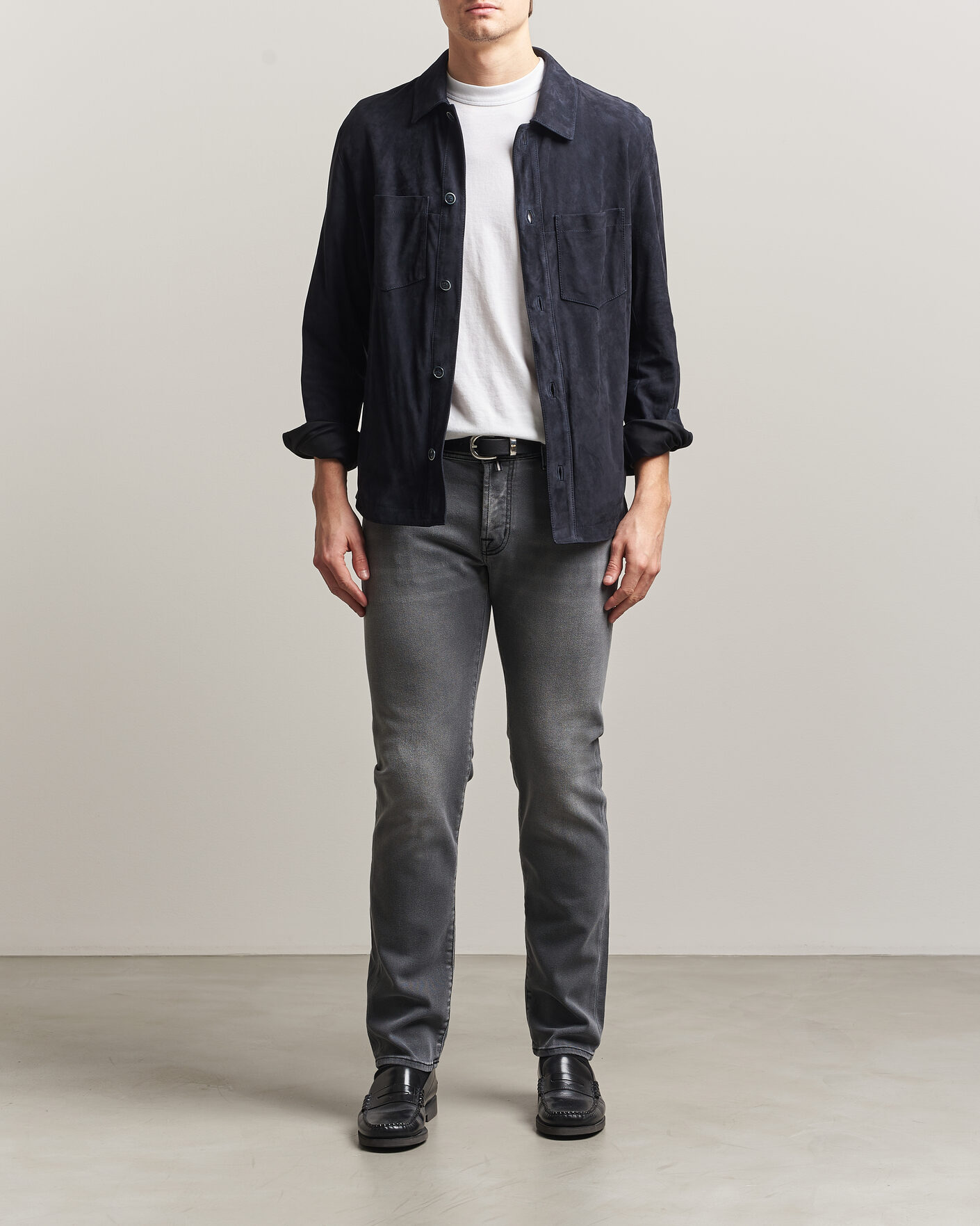 Herre | Bukser | Jacob Cohën | Nick Slim Fit Power Stretch Jeans Light Black Wash