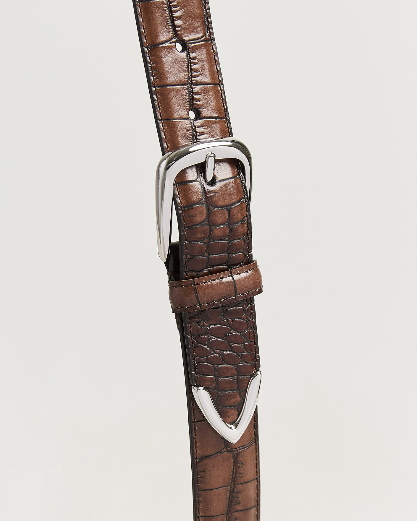 Herre | Bælter | Anderson's | Embossed Western Leather Belt Tan