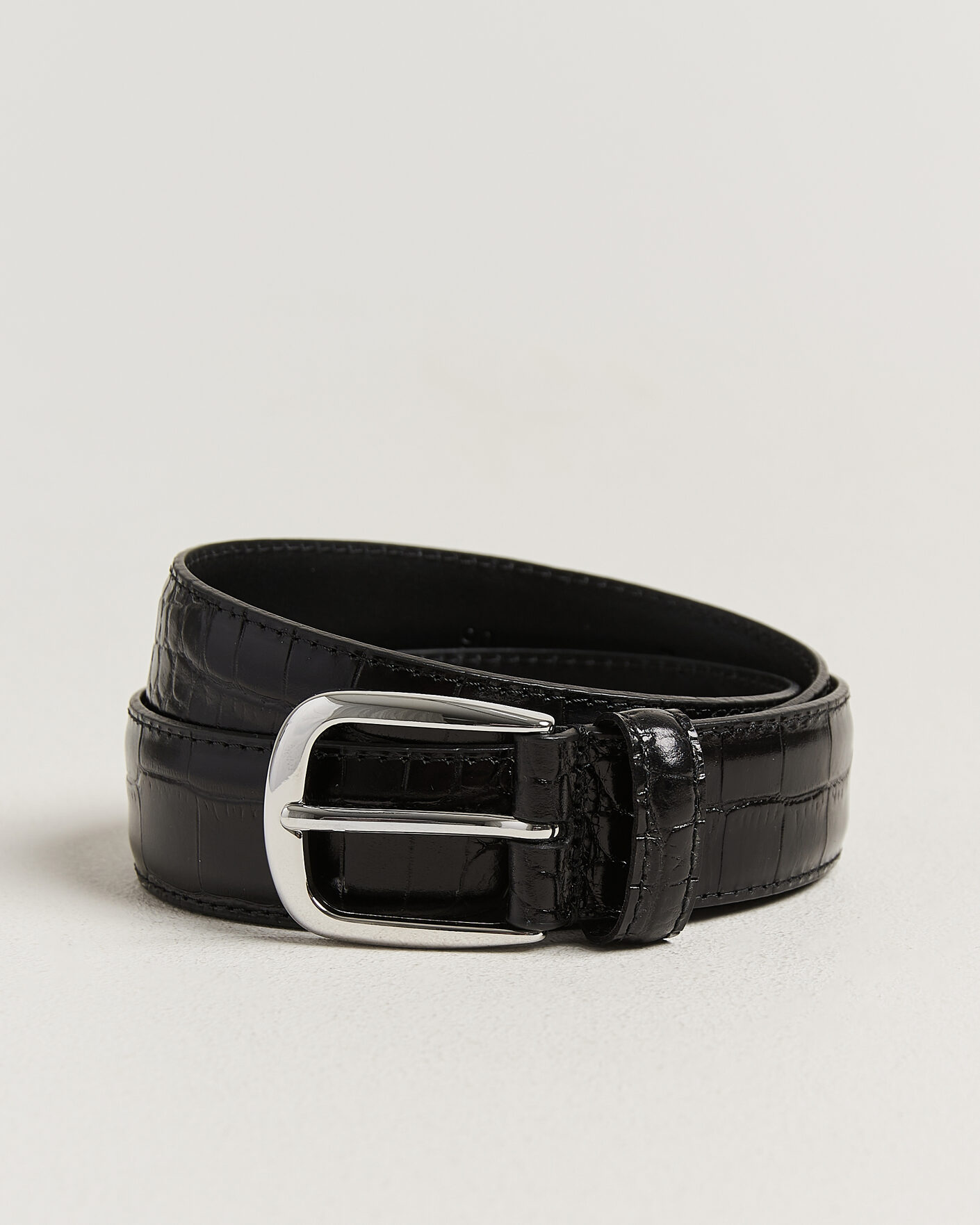 Herre | Bælter | Anderson's | Embossed Western Leather Belt Black
