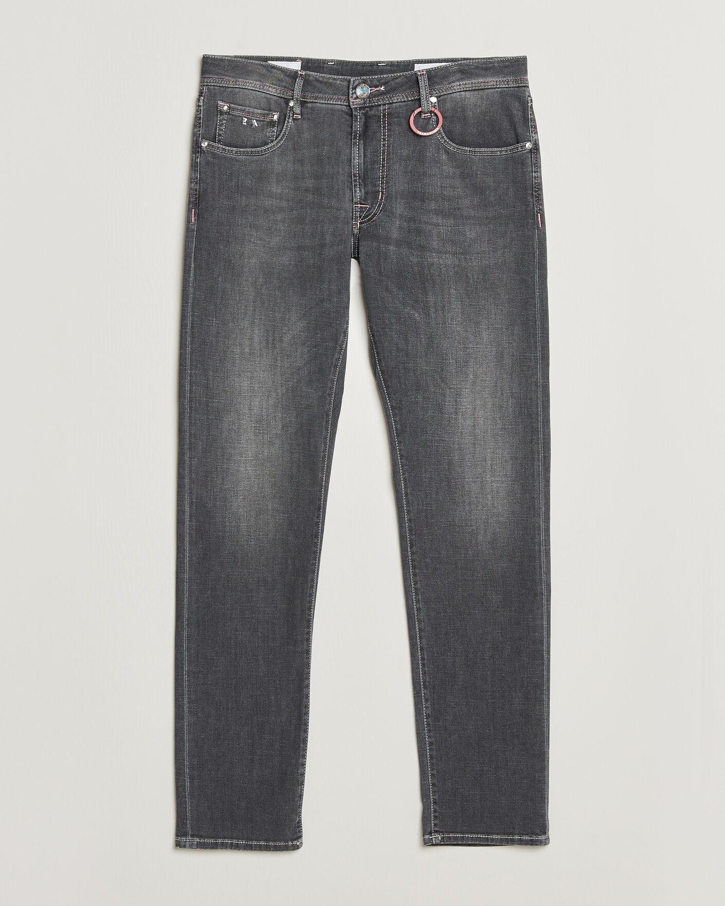 Herre | Jeans | Tramarossa | Michelangelo Contrast Seam Stretch Jeans Dark Grey