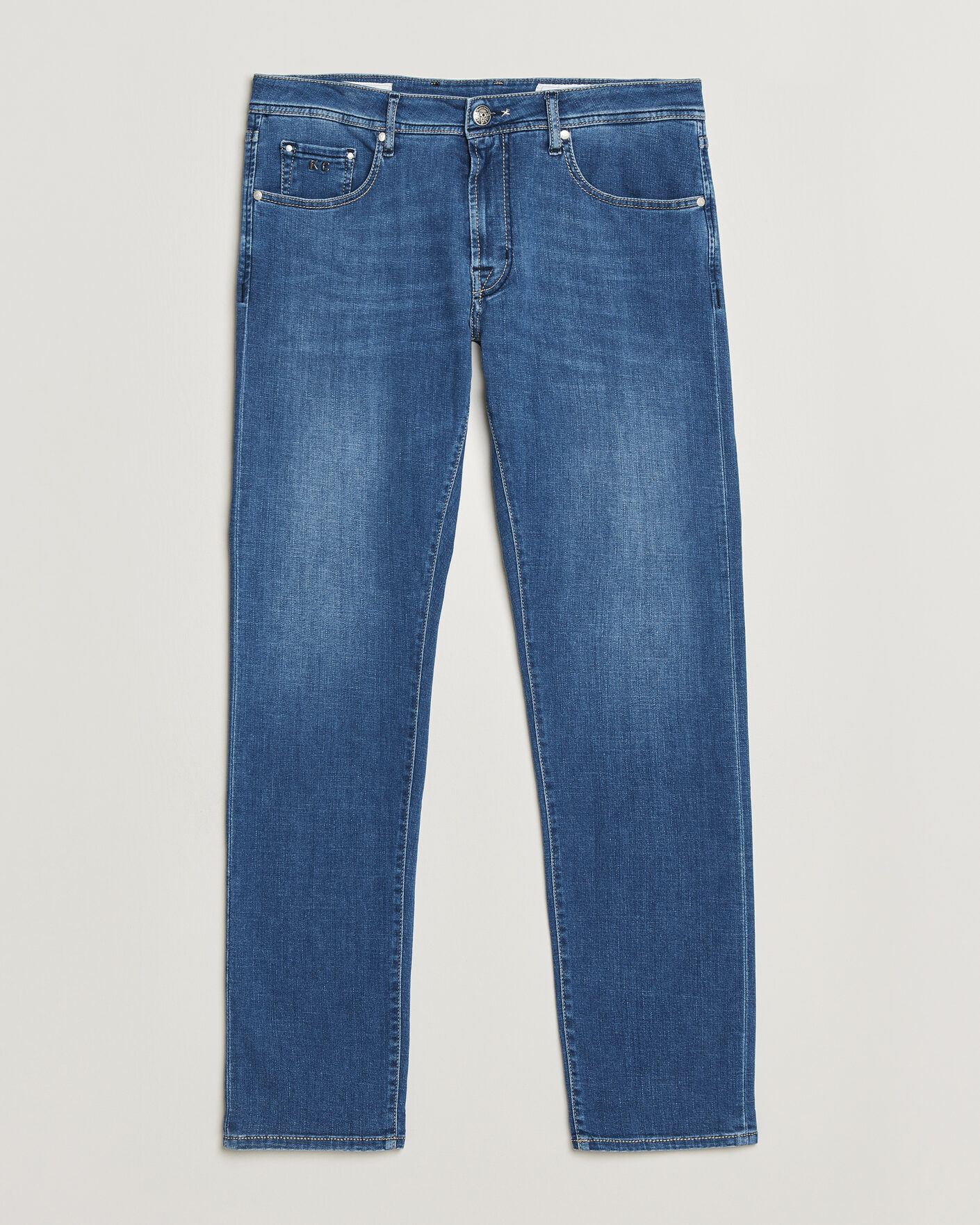 Herre | Jeans | Tramarossa | Michelangelo Contrast Seam Stretch Jeans Mid Blue