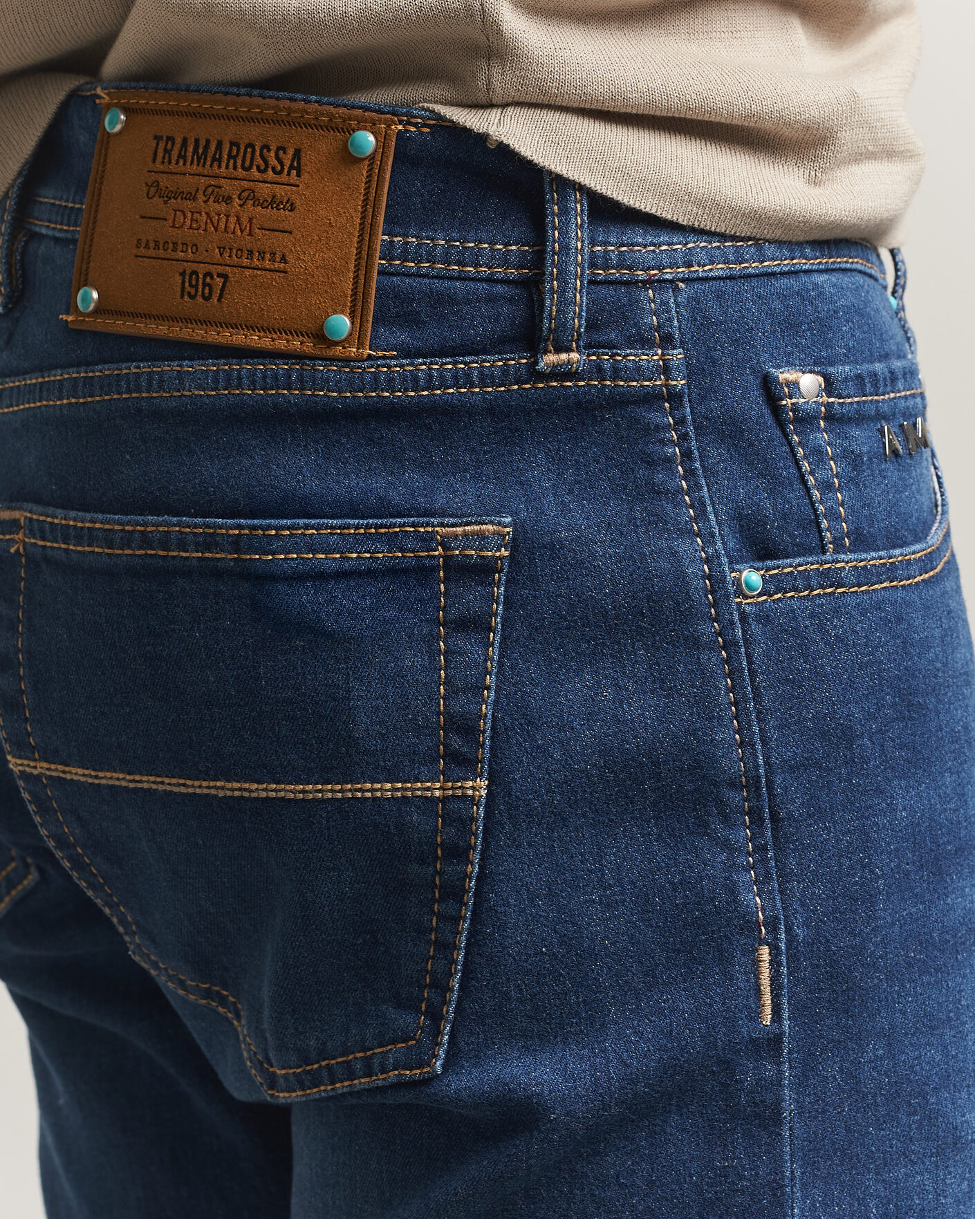 Herre | Jeans | Tramarossa | Michelangelo Western Badge Stretch Jeans Mid Blue