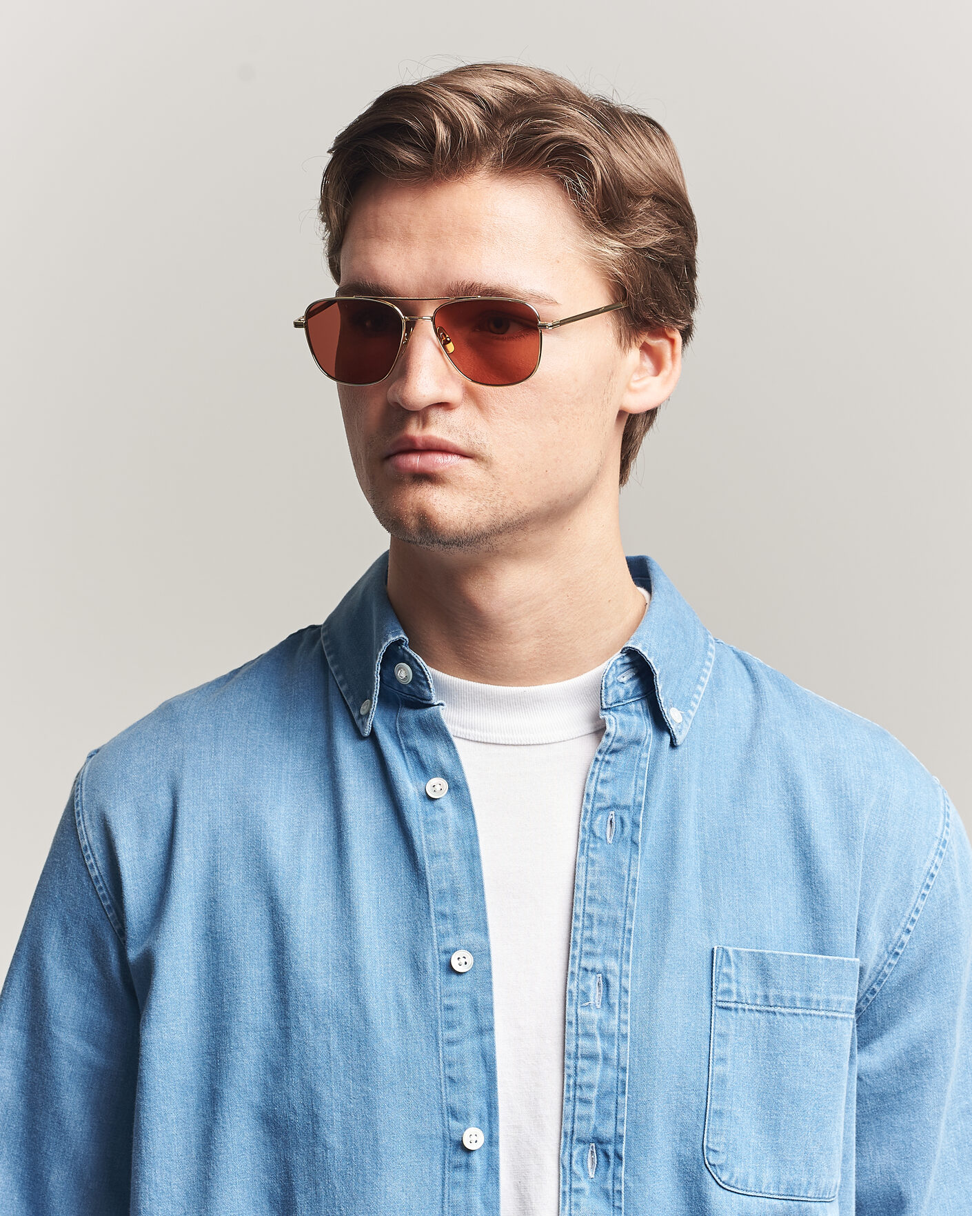 Herre | Solbriller | Garrett Leight | El Capitan Sunglasses Gold