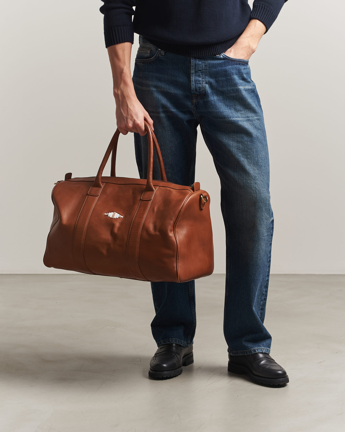 Herre | Tasker | Pampeano | Varon Small Leather Weekend Bag Tan