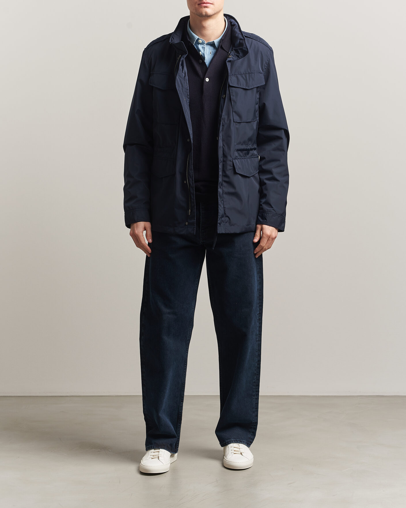Herre | Jakker | A Day's March | Barnett M65 Nylon Jacket Navy