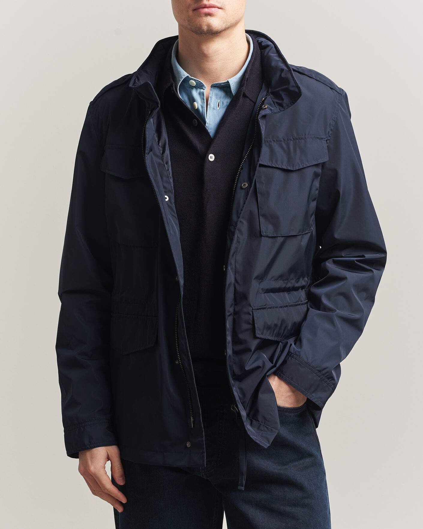 Herre | Jakker | A Day's March | Barnett M65 Nylon Jacket Navy