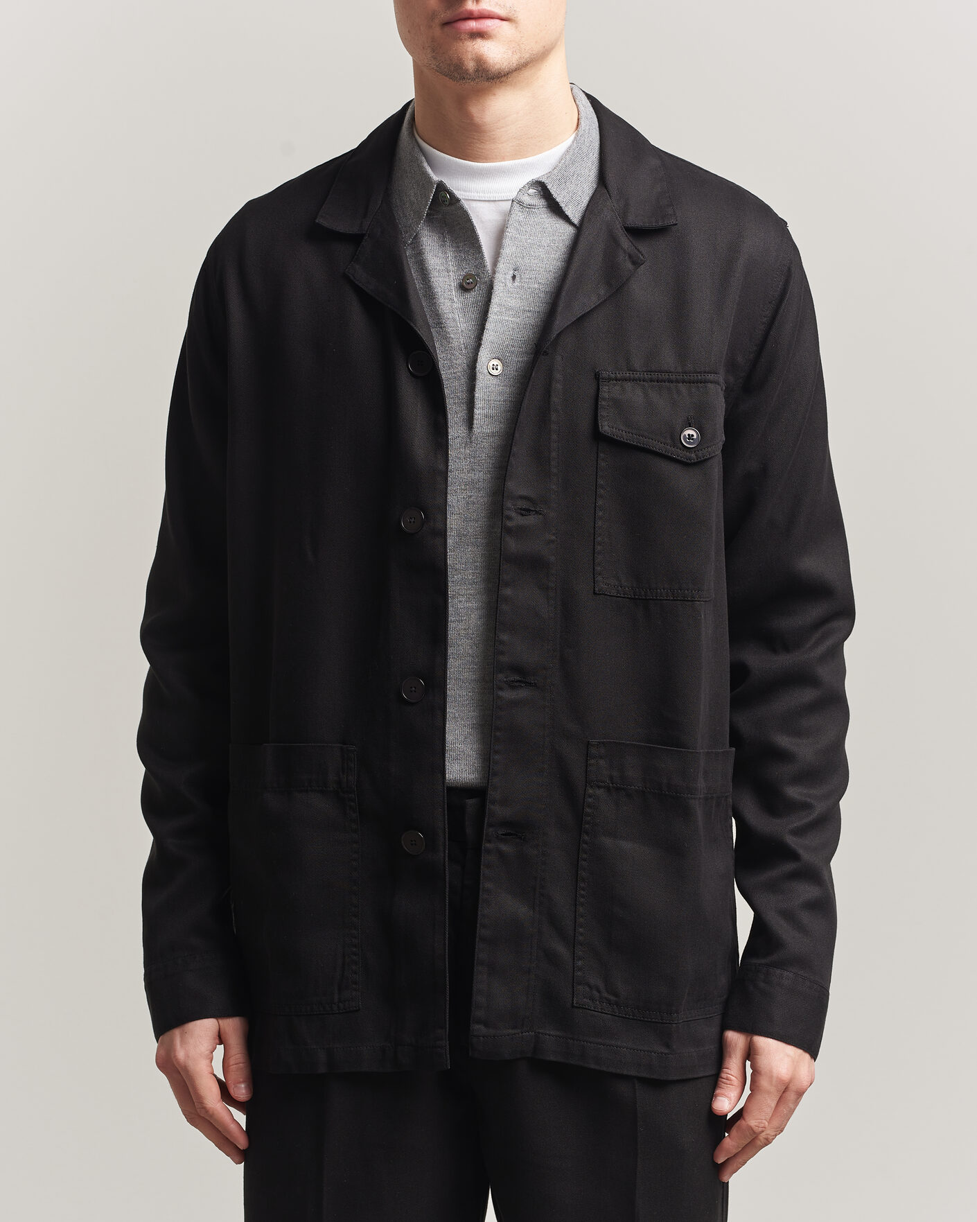 Herre | Skjorter | A Day's March | Banagher Lyocell Overshirt Black