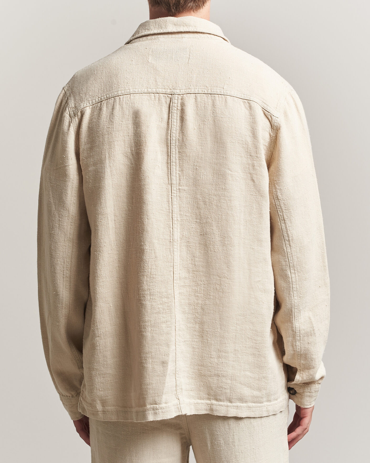 Herre | Skjorter | A Day's March | Original Linen Overshirt Oyster