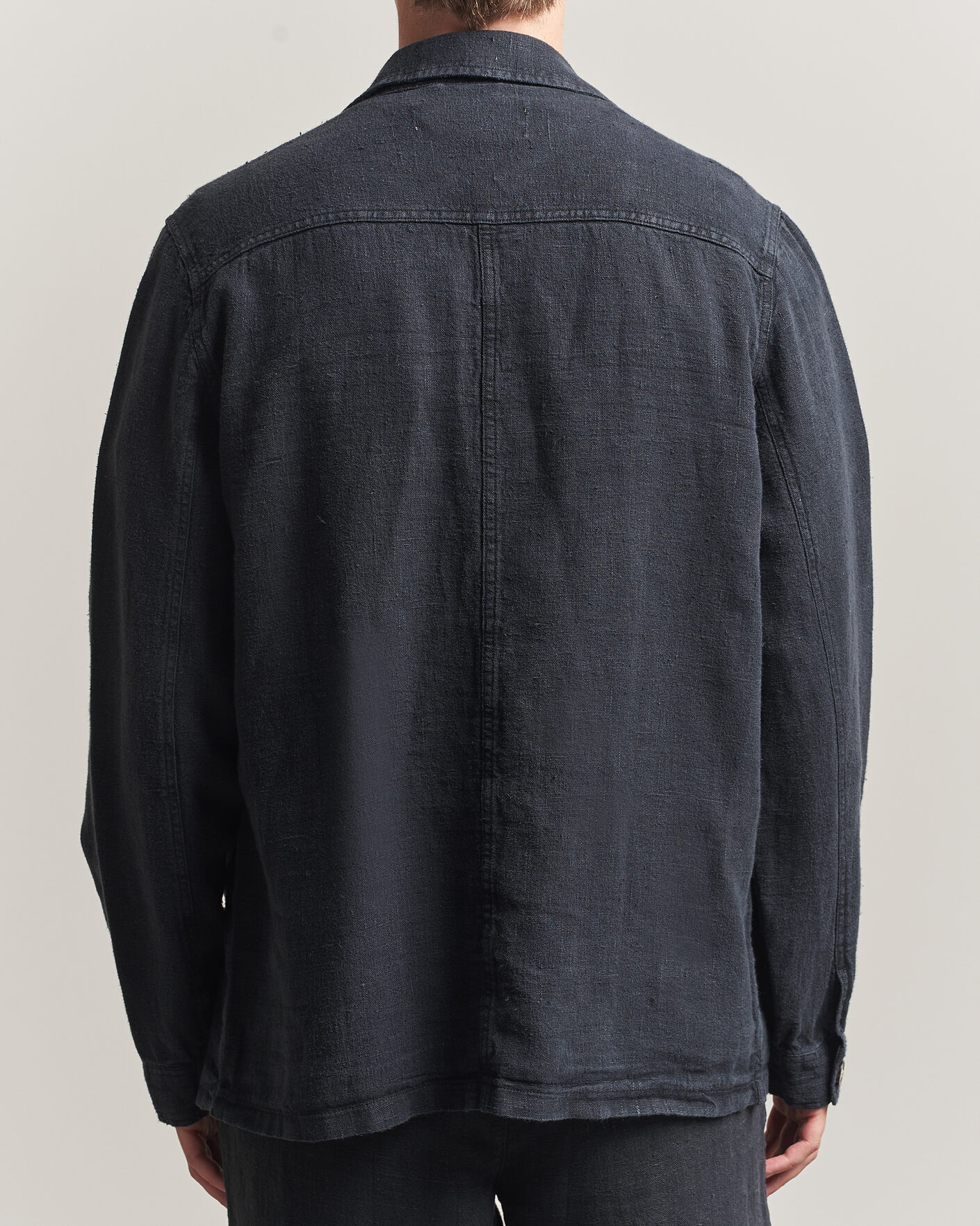 Herre | Skjorter | A Day's March | Original Linen Overshirt Black