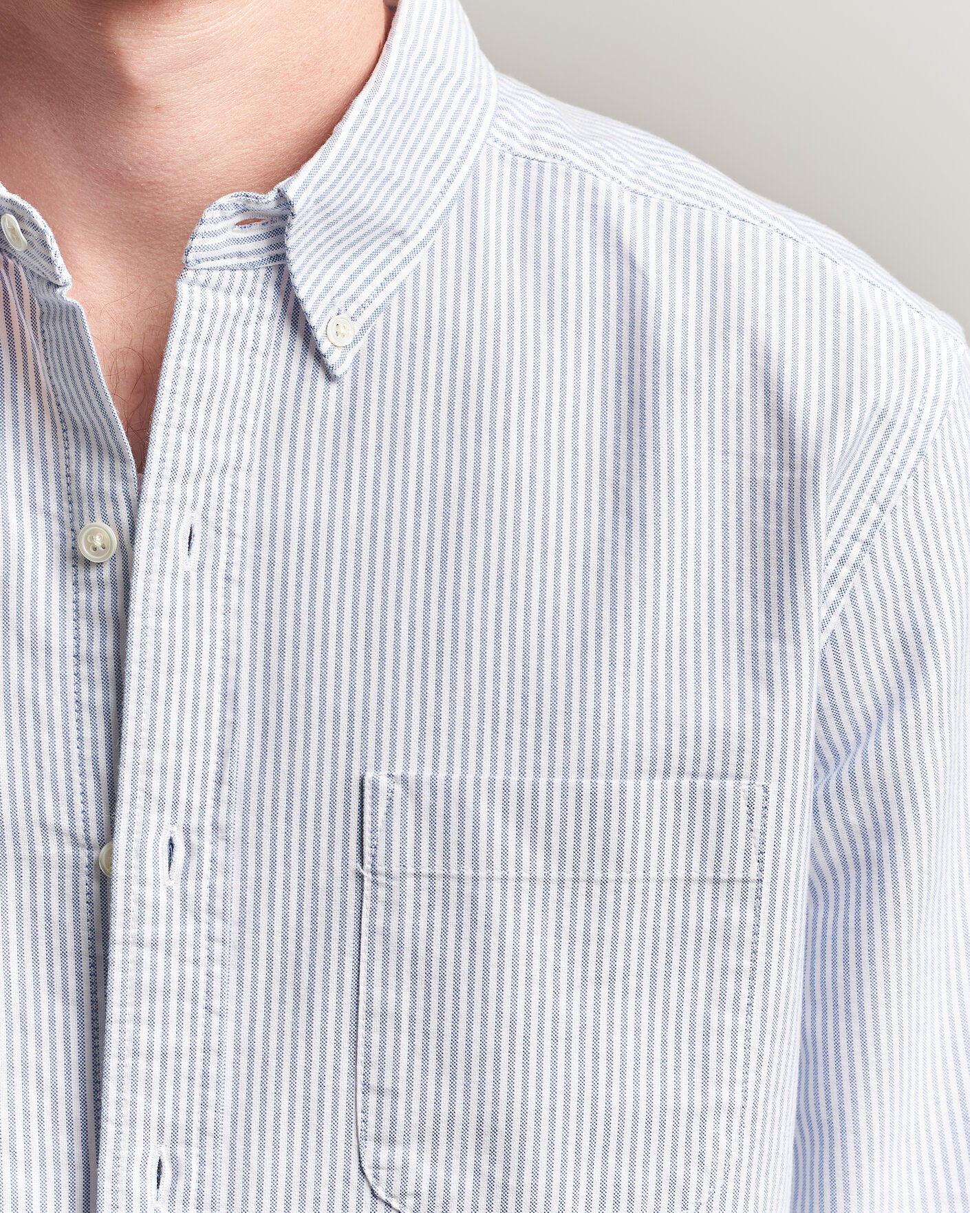 Herre | Skjorter | A Day's March | Original Oxford Shirt Blue/White