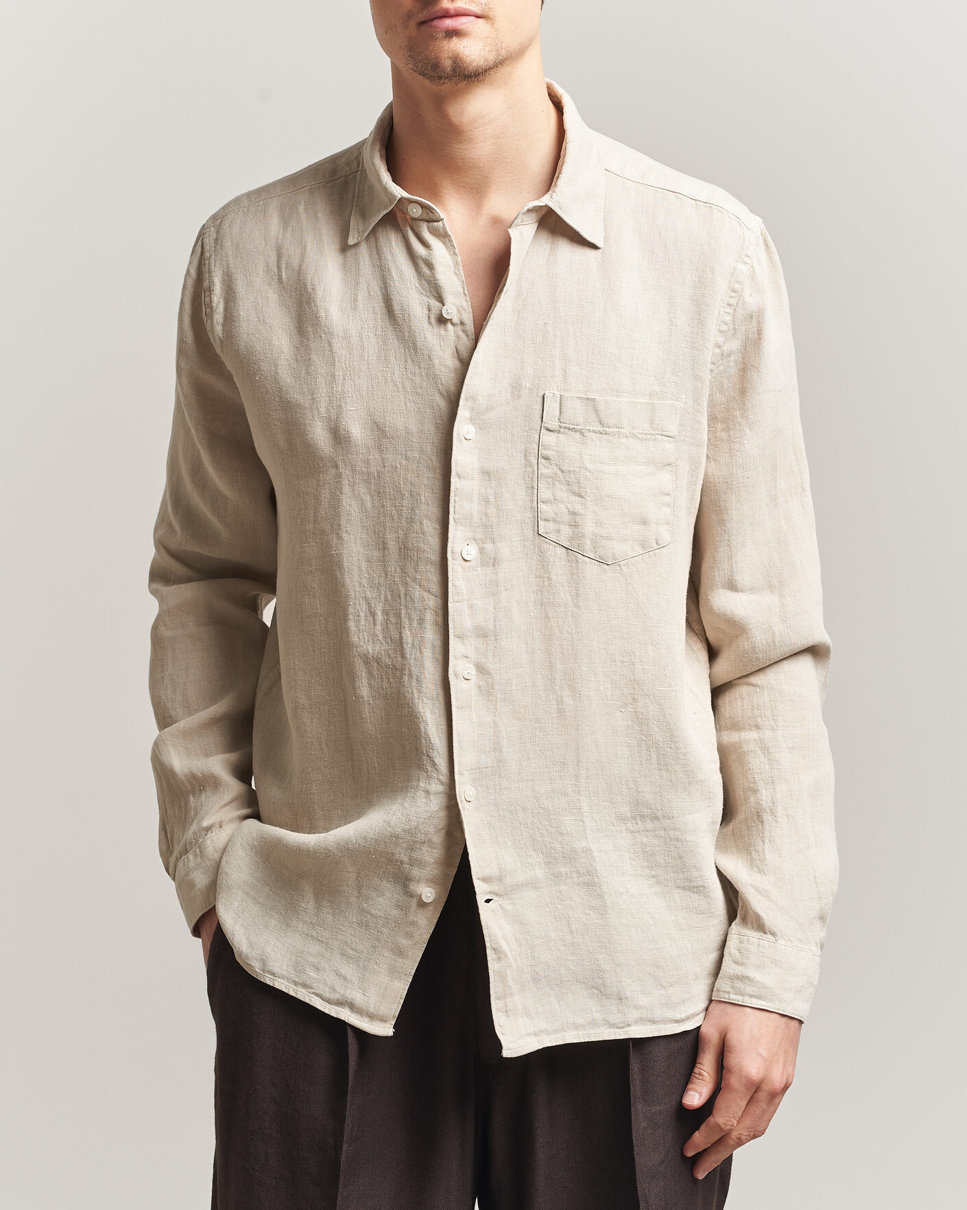 Herre | Skjorter | A Day's March | Daintree Linen Shirt Moonstruck