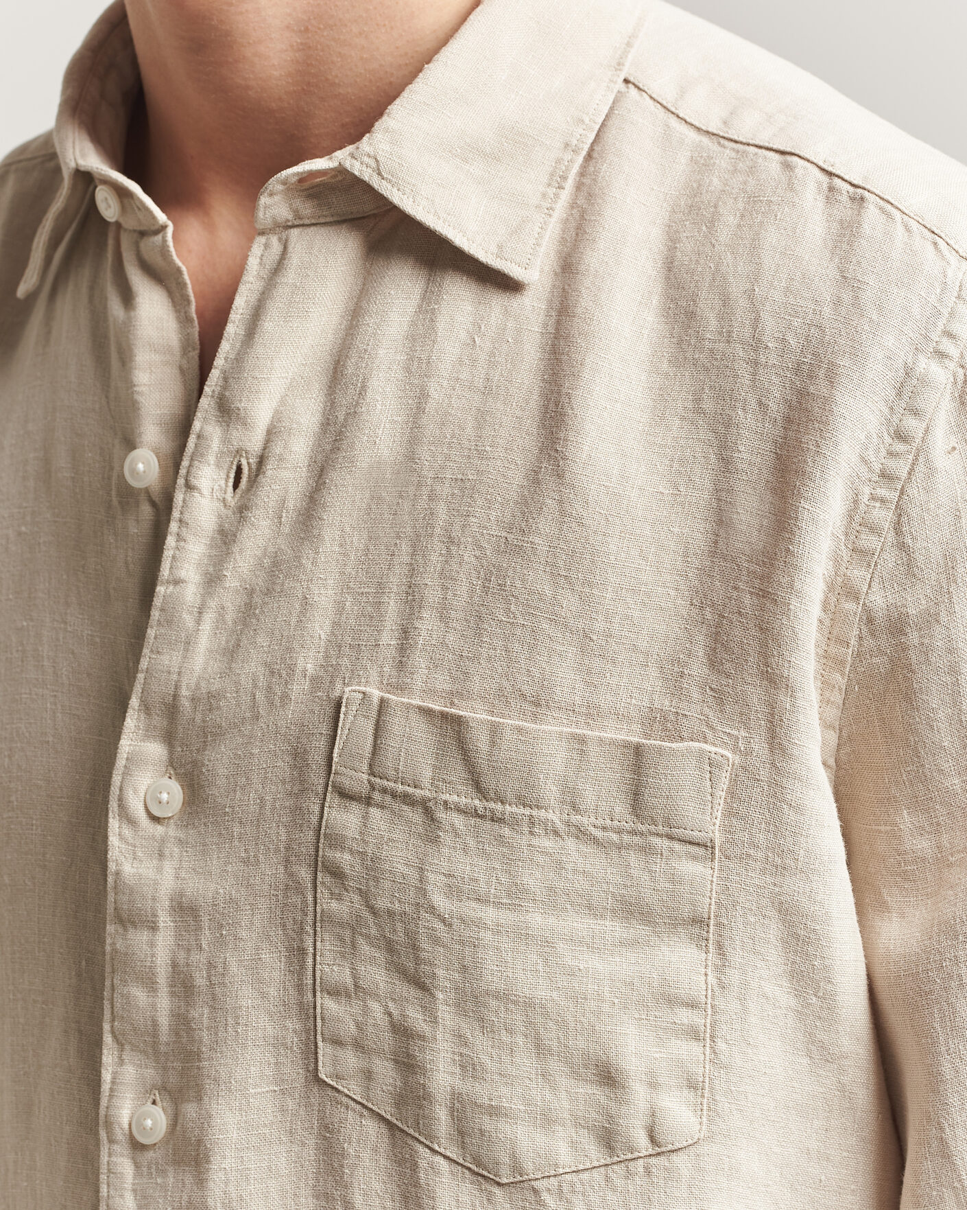 Herre | Skjorter | A Day's March | Daintree Linen Shirt Moonstruck