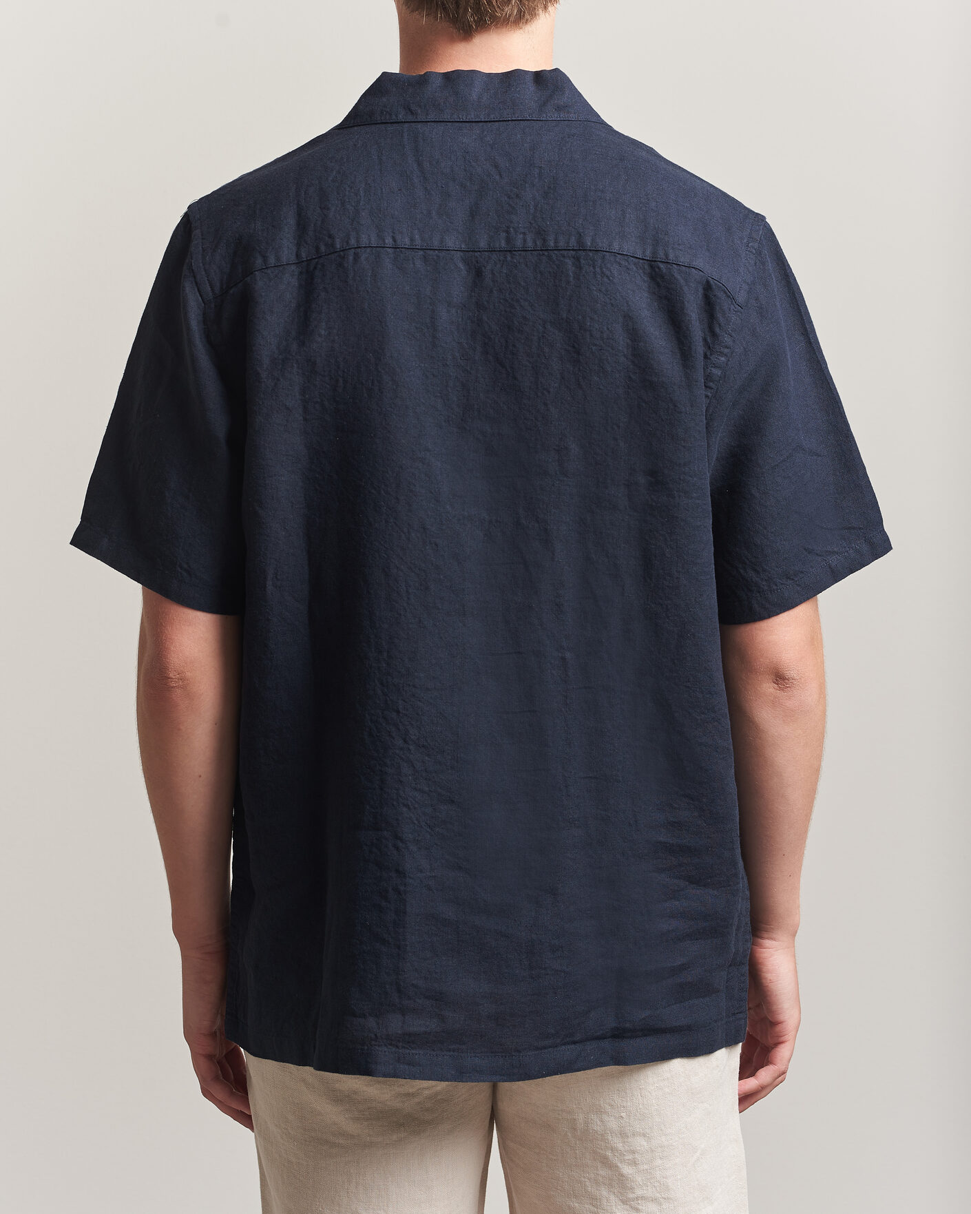 Herre | Skjorter | A Day's March | Yamu Linen Short Sleeve Shirt Navy