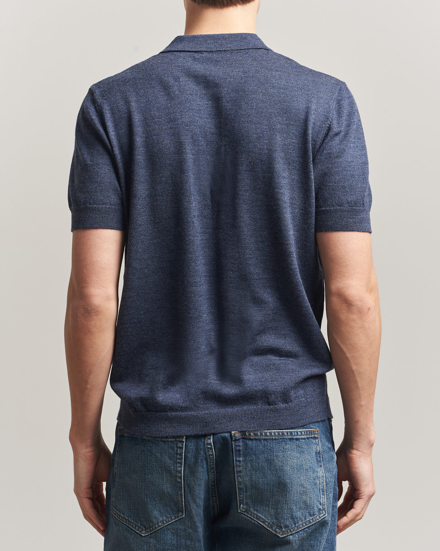 Herre | Polotrøjer | A Day's March | Rosehall Knitted Polo Storm Blue
