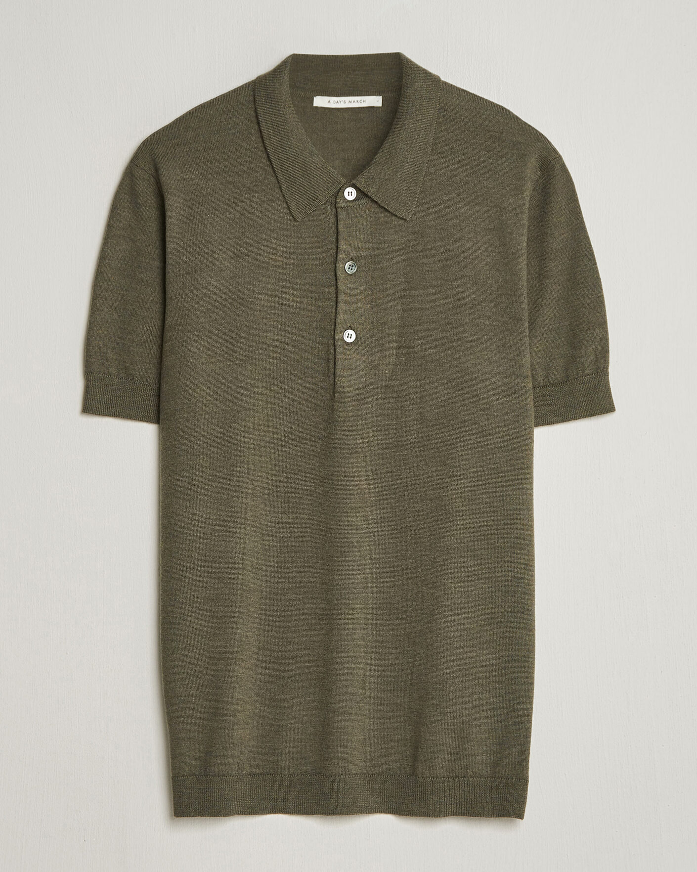 Herre | Polotrøjer | A Day's March | Rosehall Knitted Polo Forrest Green