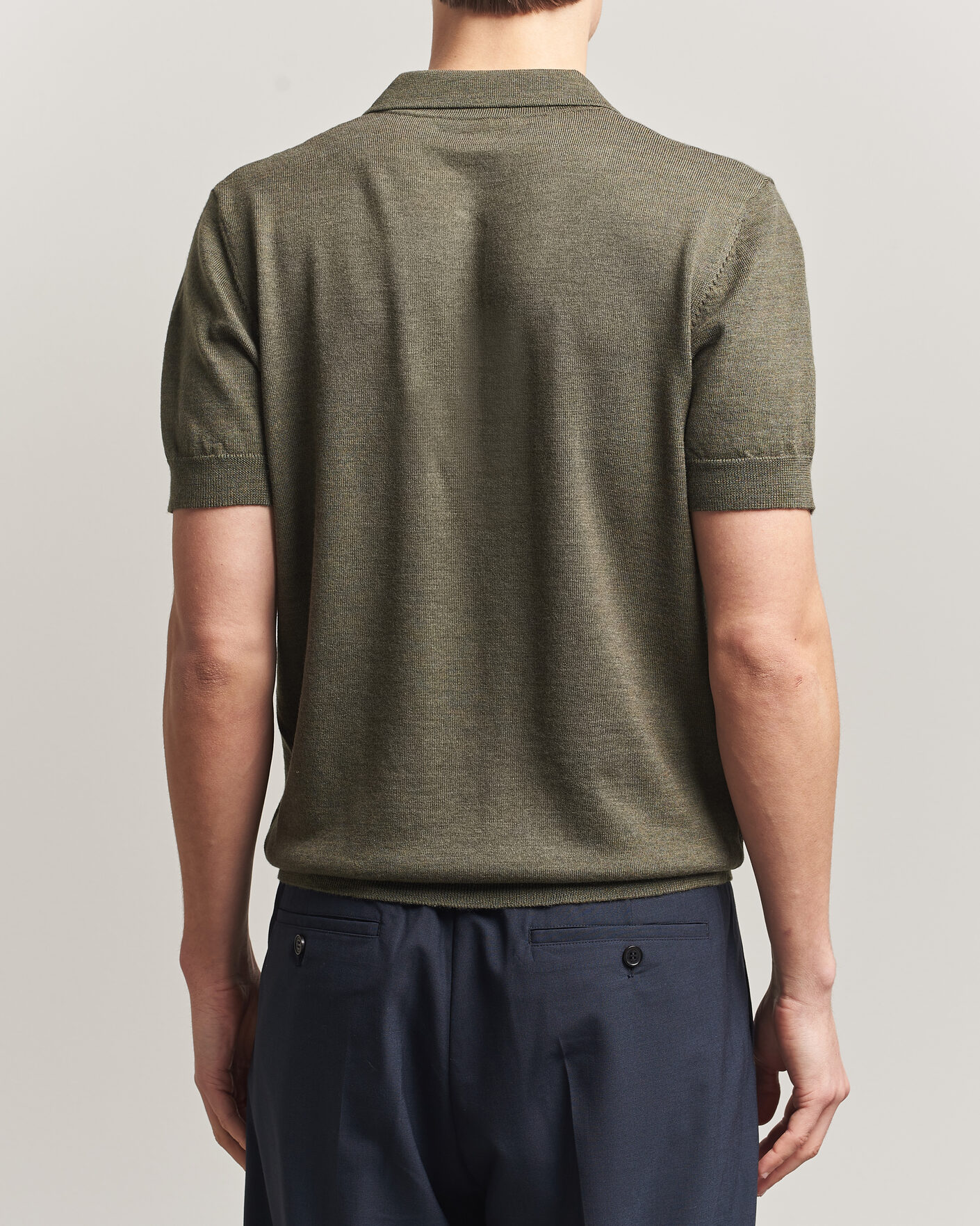 Herre | Polotrøjer | A Day's March | Rosehall Knitted Polo Forrest Green