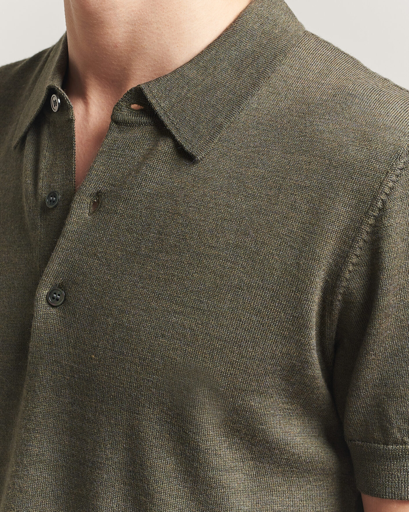 Herre | Polotrøjer | A Day's March | Rosehall Knitted Polo Forrest Green