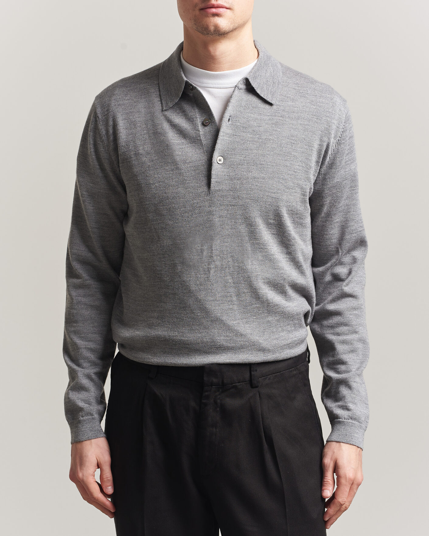 Herre | Trøjer | A Day's March | Ambroz Merino Polo Grey Melange