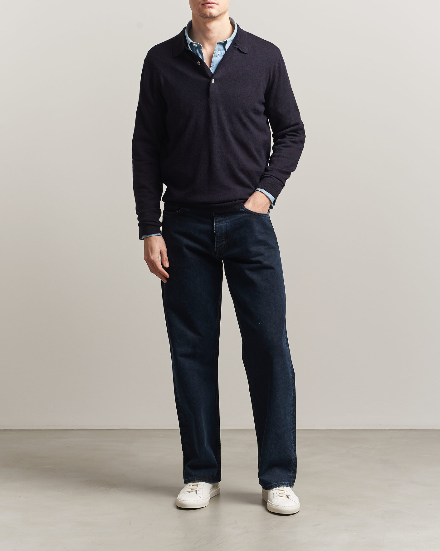Herre | Trøjer | A Day's March | Ambroz Merino Polo Navy