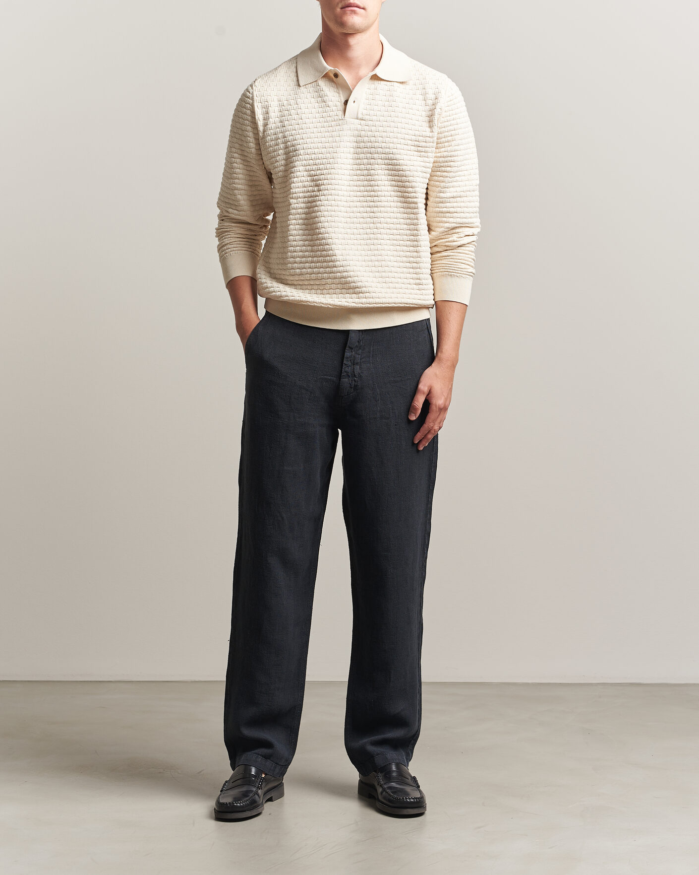 Herre | Bukser | A Day's March | Redwood Linen Trousers Black