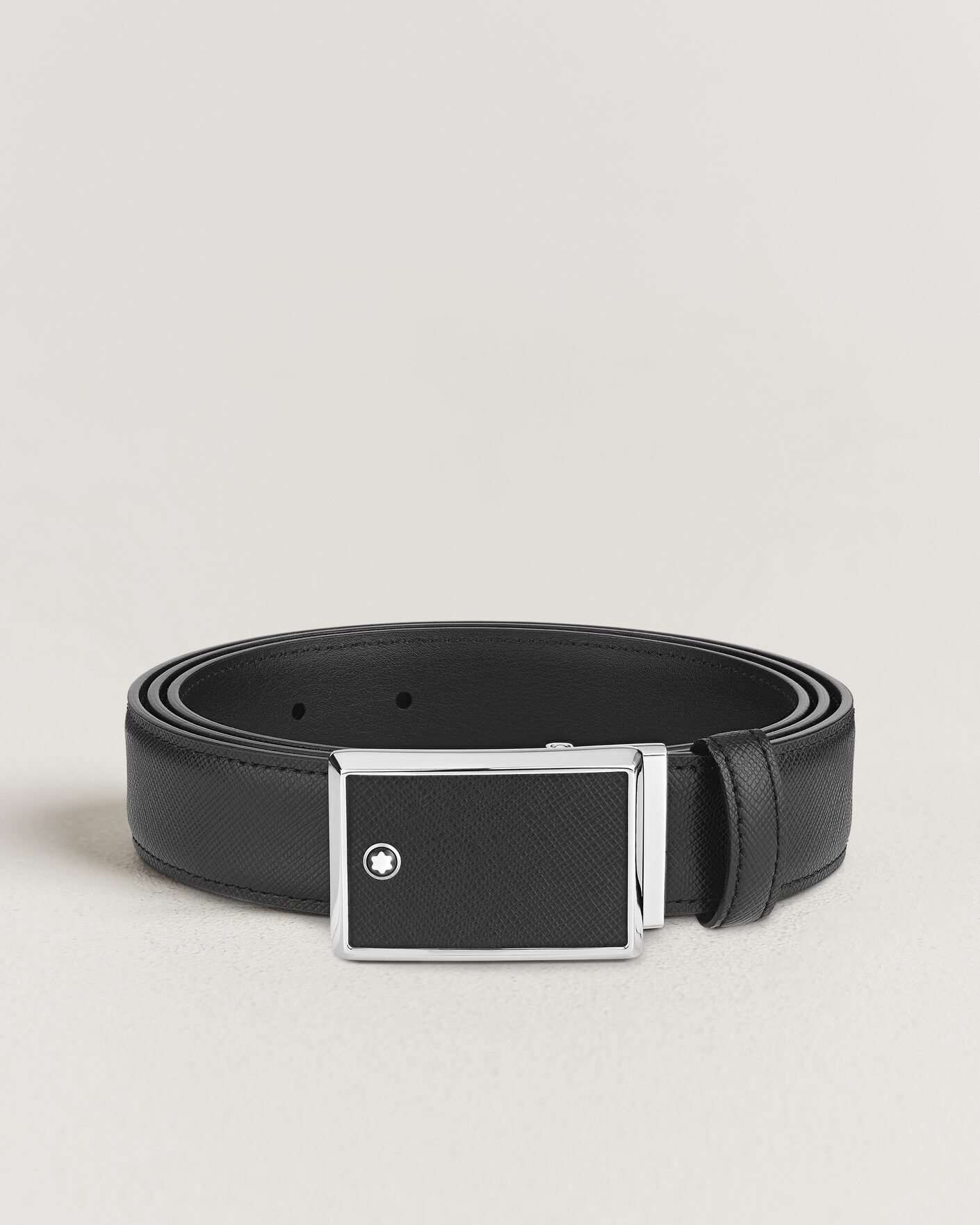 Herre | Bælter | Montblanc | Marquetry Plate 30mm Leather Belt Black