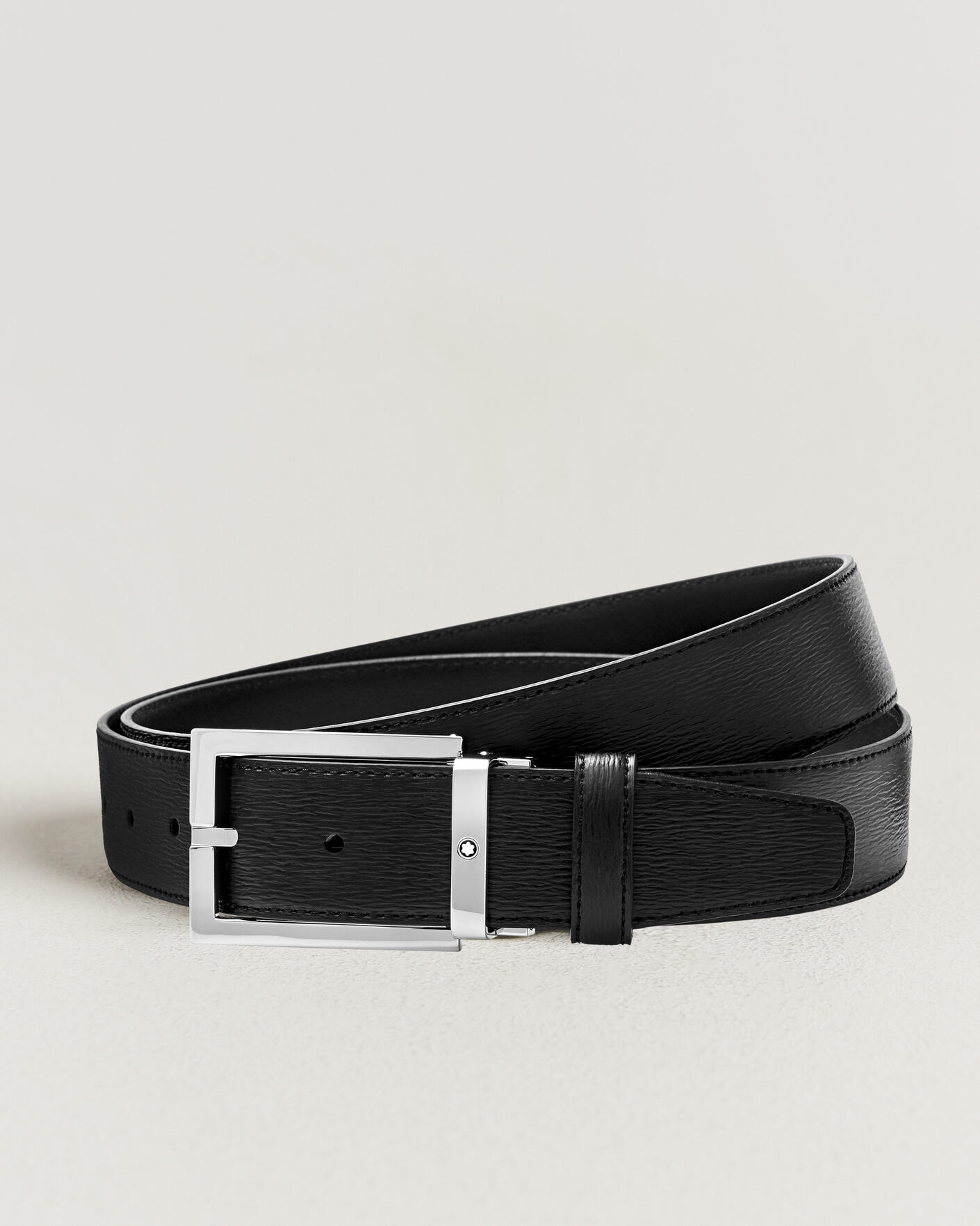 Herre | Bælter | Montblanc | Rectangular 35mm Leather Belt Black