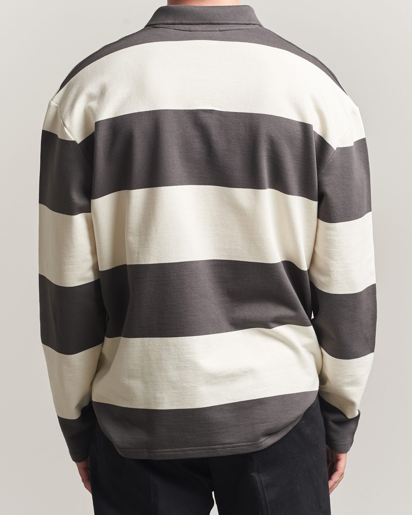 Herre | Trøjer | LES DEUX | Prince Striped Long Sleeve Polo Raven Gray