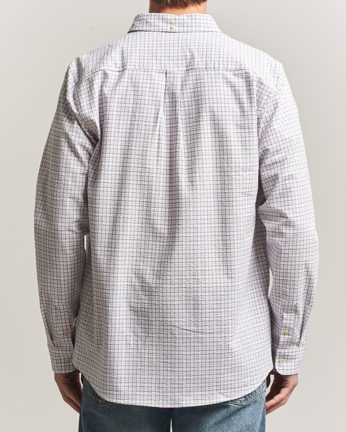 Herre | Skjorter | LES DEUX | Prince Seersucker Check Shirt Ivory