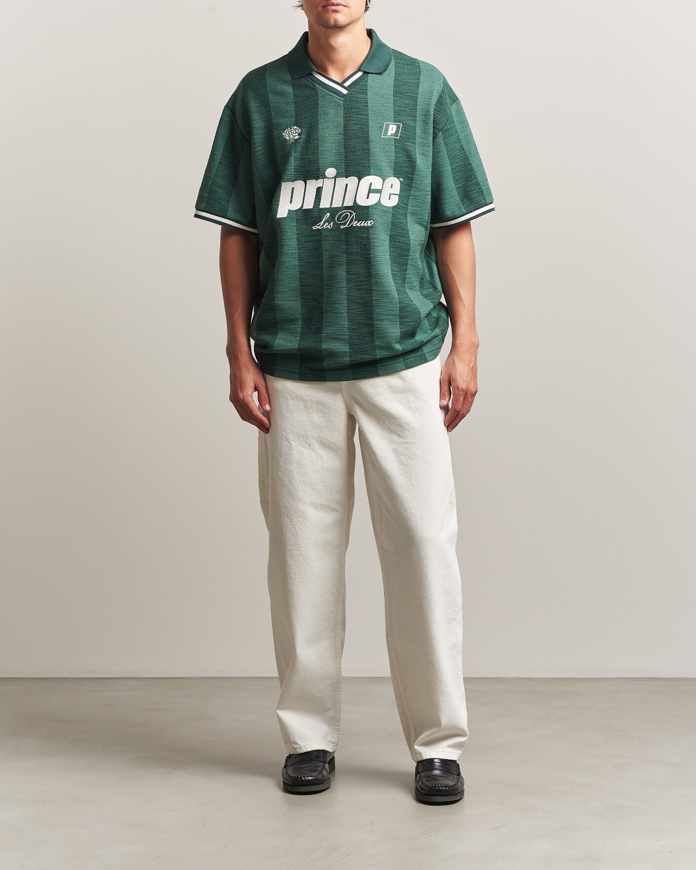 Herre | Polotrøjer | LES DEUX | Prince Stripe Jaquard Polo Pineneedle Green