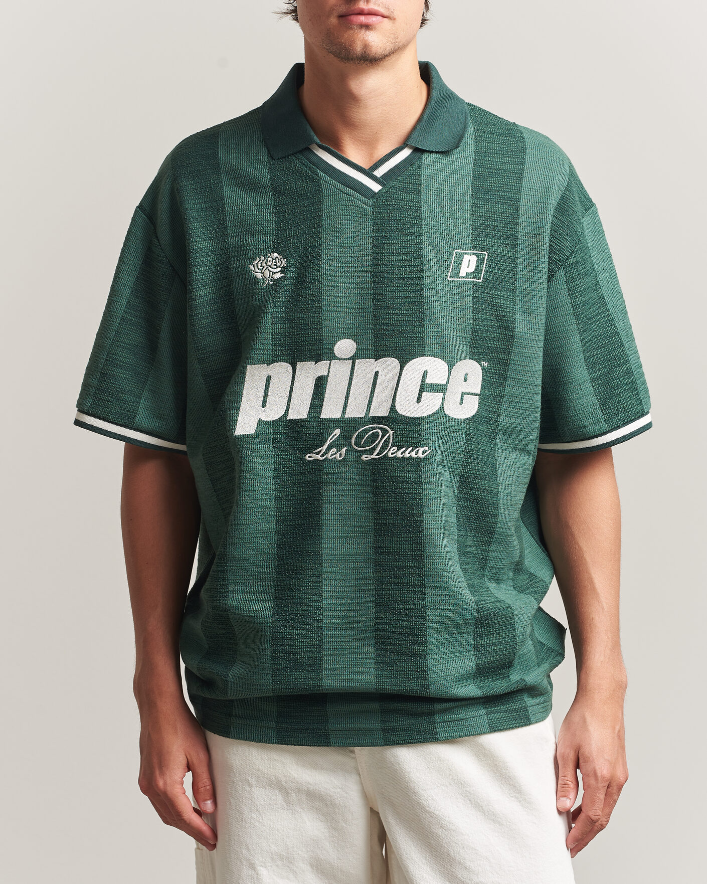 Herre | Polotrøjer | LES DEUX | Prince Stripe Jaquard Polo Pineneedle Green