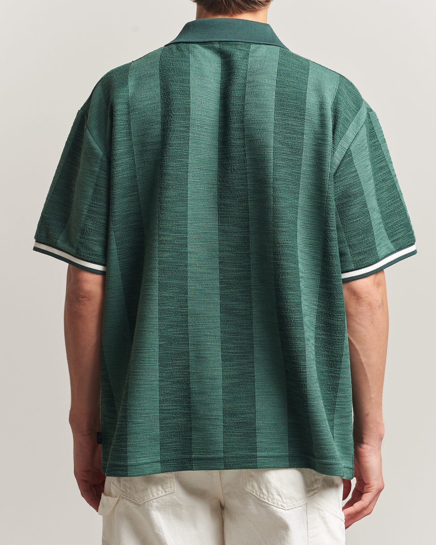 Herre | Polotrøjer | LES DEUX | Prince Stripe Jaquard Polo Pineneedle Green