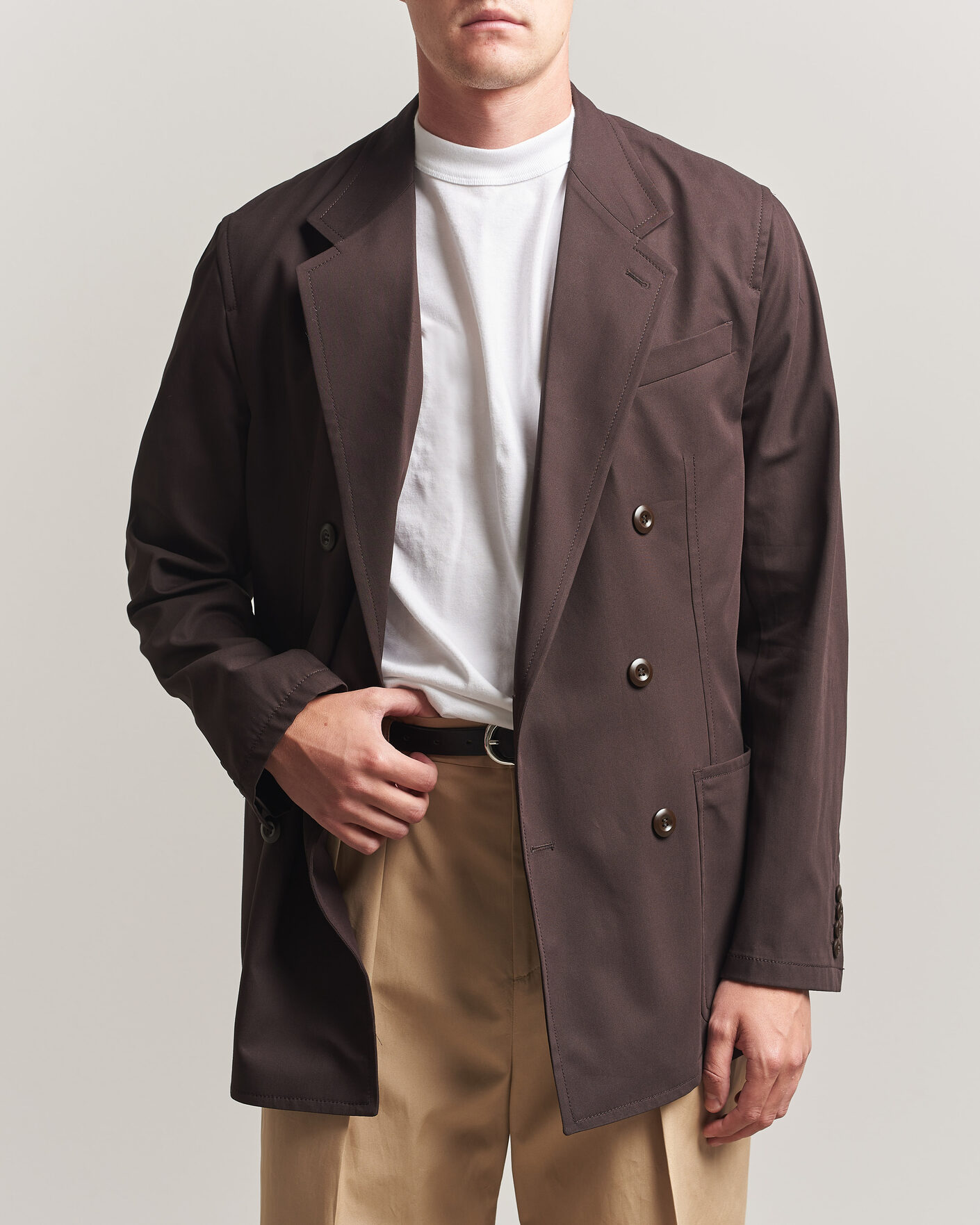 Herre | Blazere & jakker | Filippa K | Reese Cotton Double Breasted Blazer Dark Chocolate