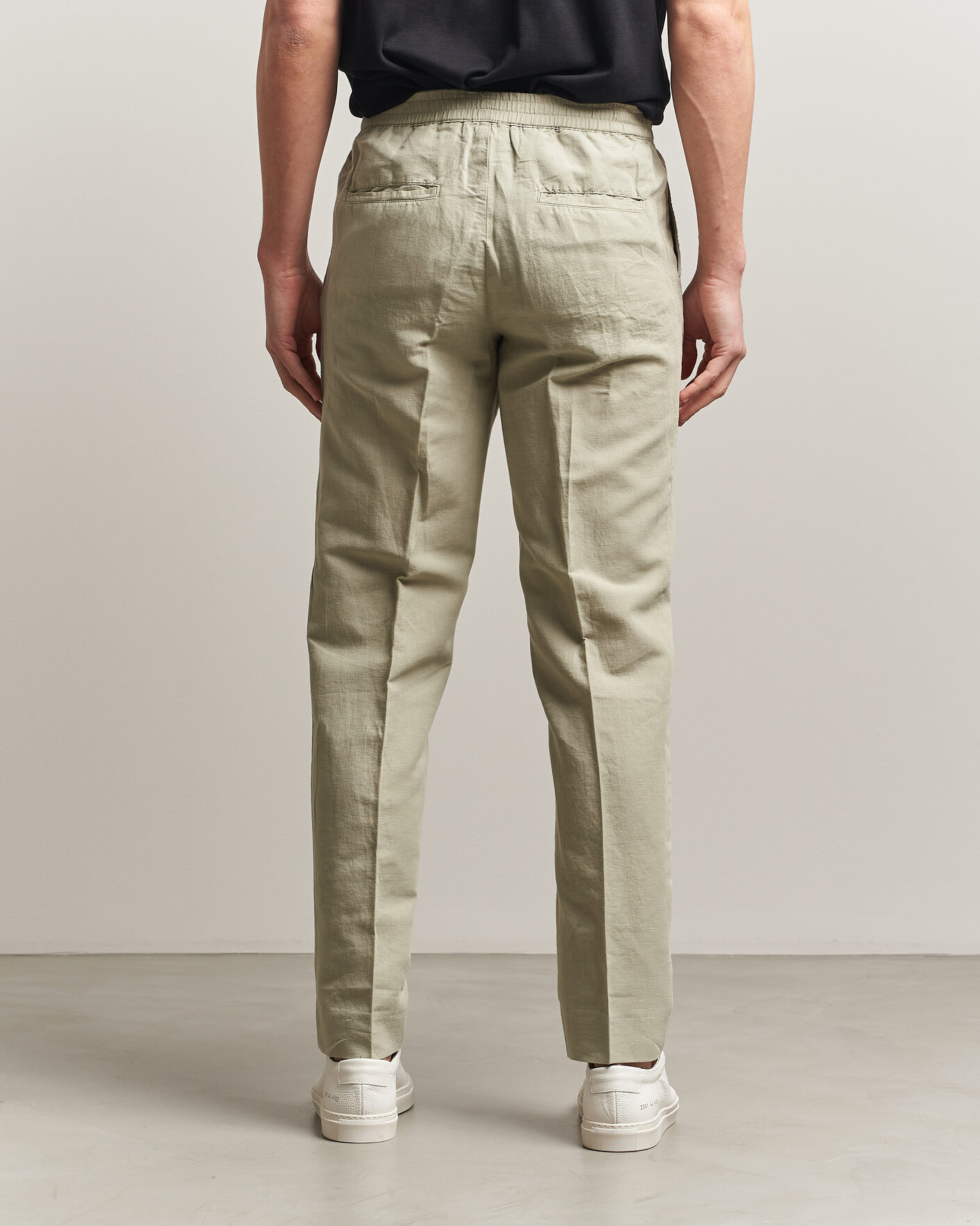Herre | Bukser | Filippa K | Theo Relaxed Linen/Cotton Drawstring Trousers Light Green