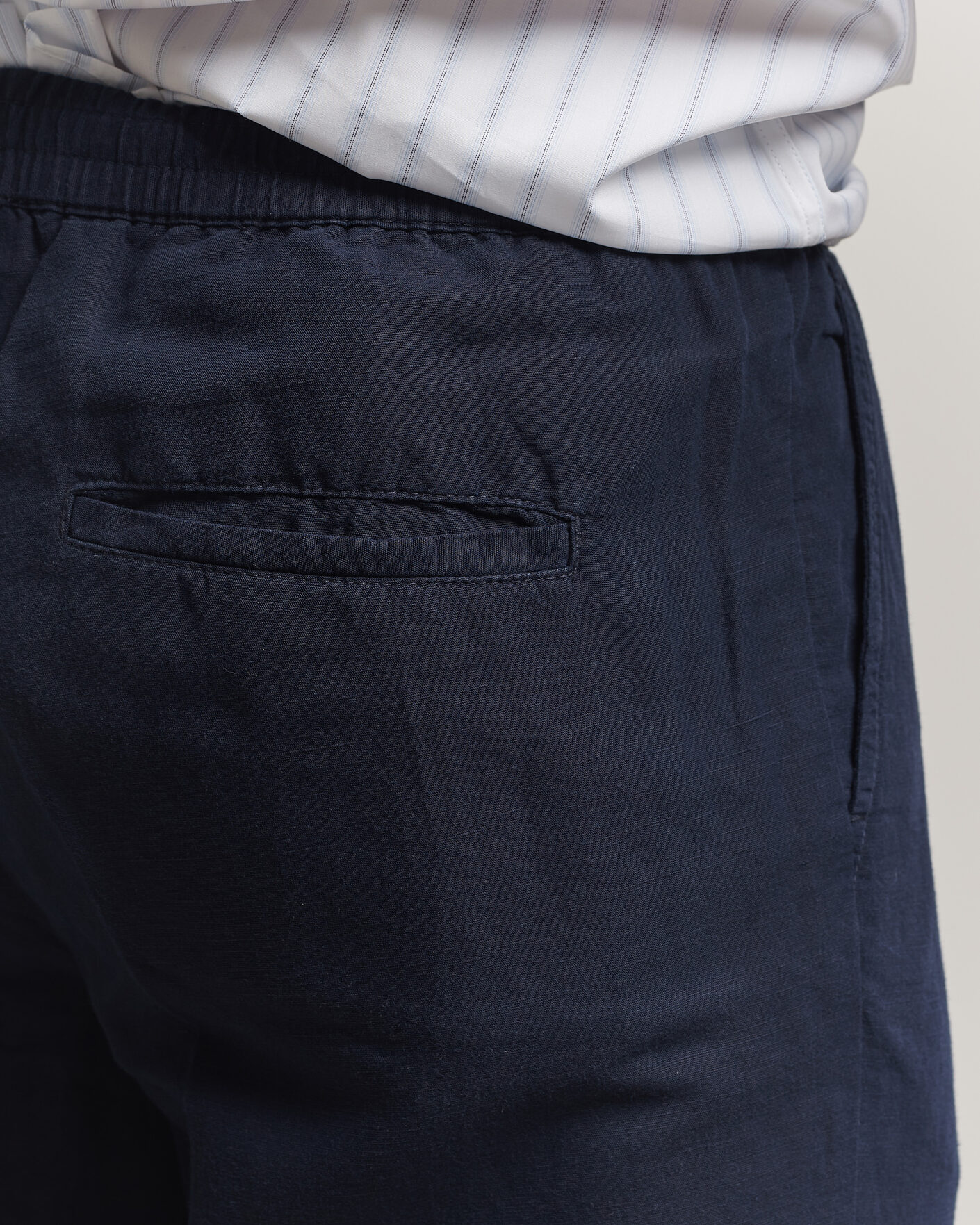 Herre | Bukser | Filippa K | Theo Relaxed Linen/Cotton Drawstring Trousers Navy