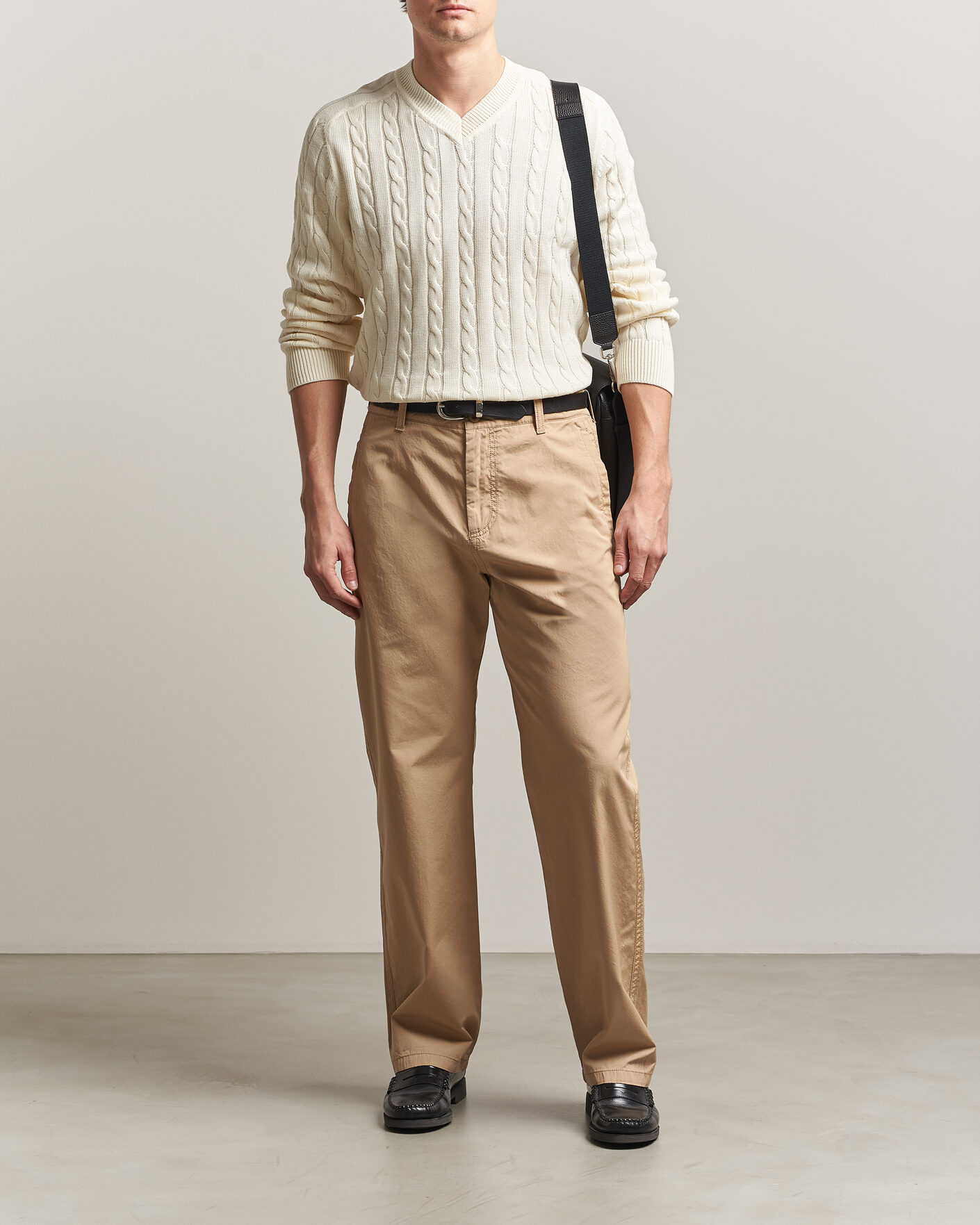 Herre | Bukser | Filippa K | Flynn Washed Cotton Drawstring Trousers Canvas Beige