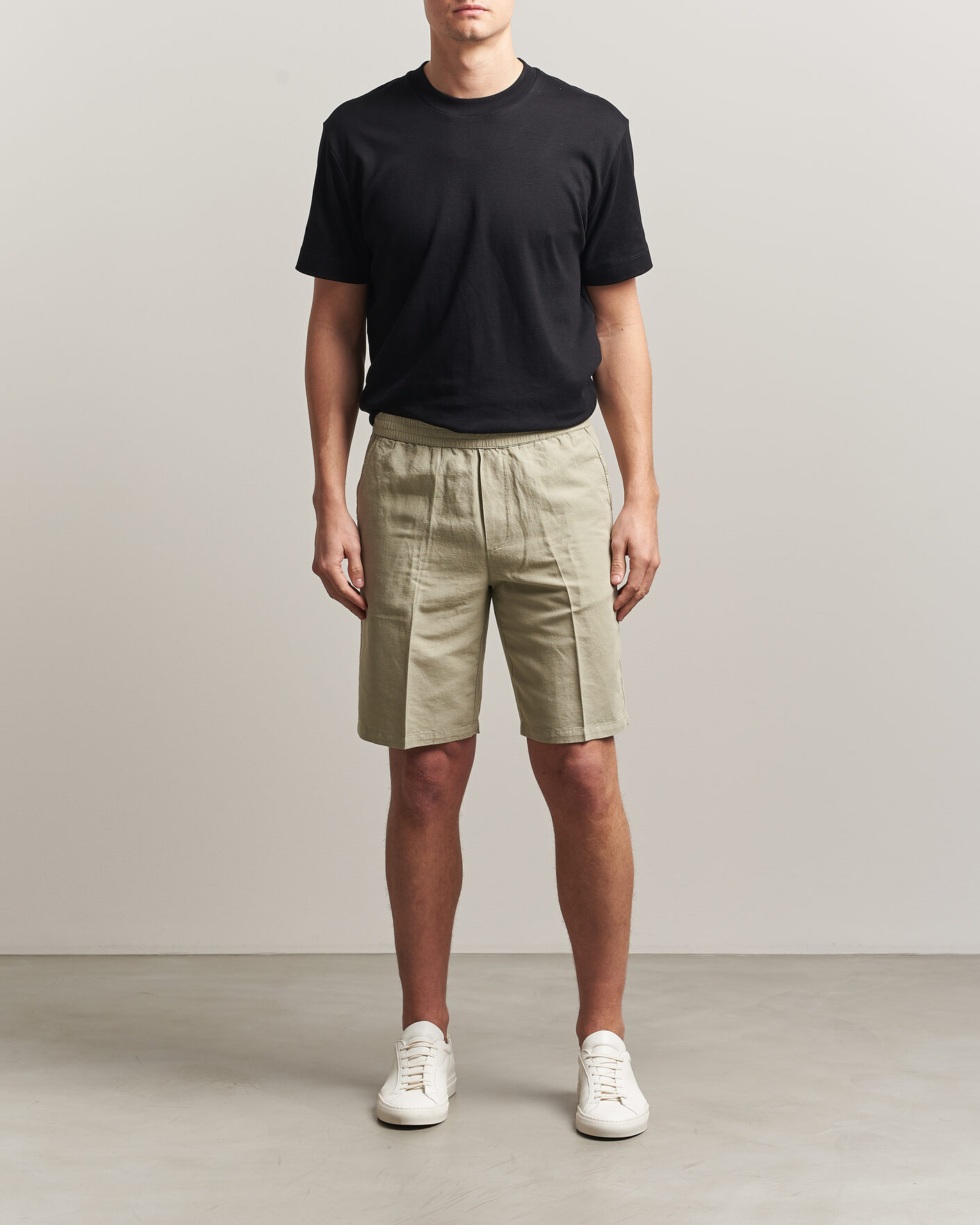 Herre | Shorts | Filippa K | Theo Relaxed Linen/Cotton Drawstring Shorts Light Green