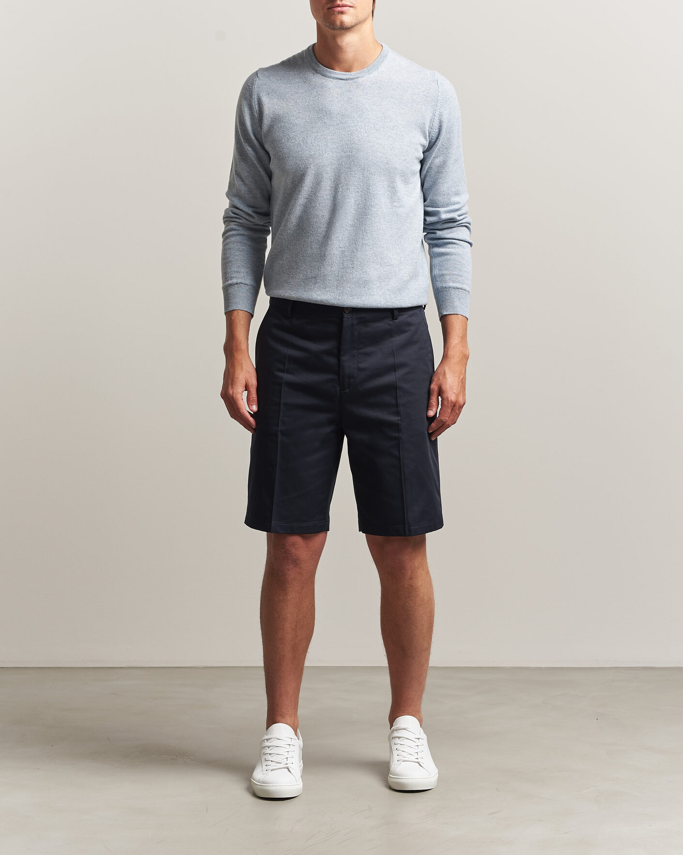 Herre | Shorts | Filippa K | Tailored Cotton Chino Shorts Navy
