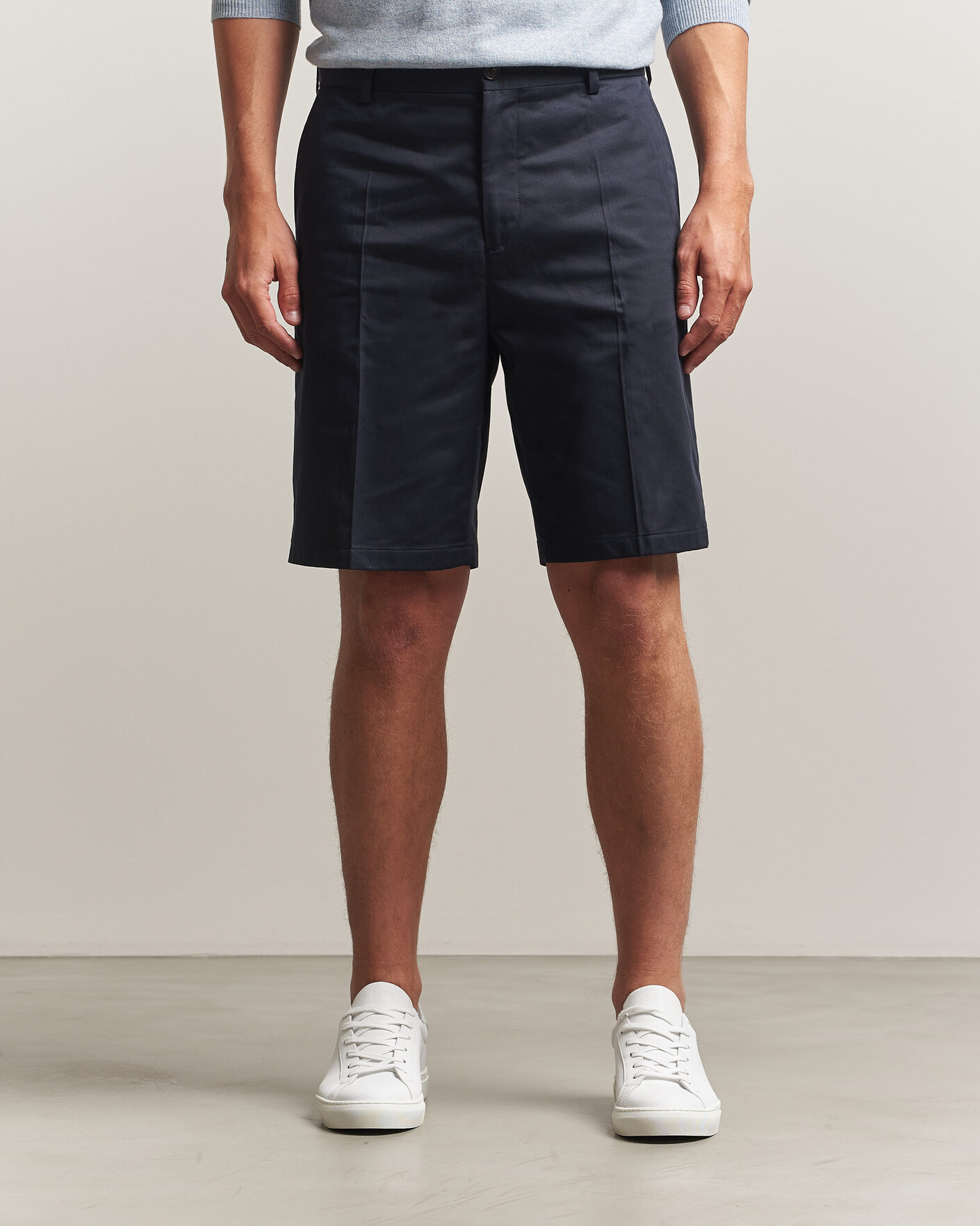 Herre | Shorts | Filippa K | Tailored Cotton Chino Shorts Navy