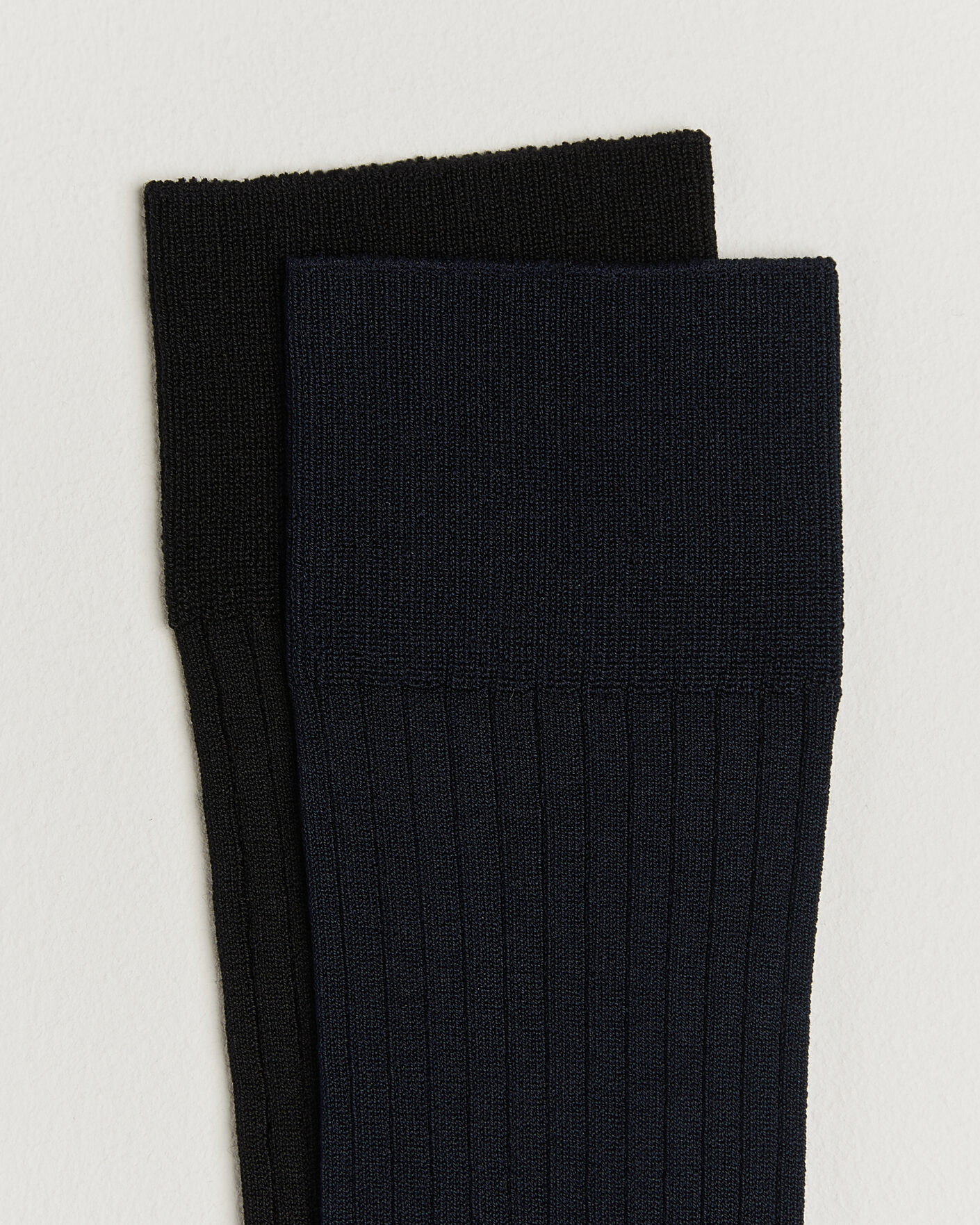 Herre | Undertøj | Myrqvist | 2-Pack Axel Ribbed Cotton Sock Black/Navy