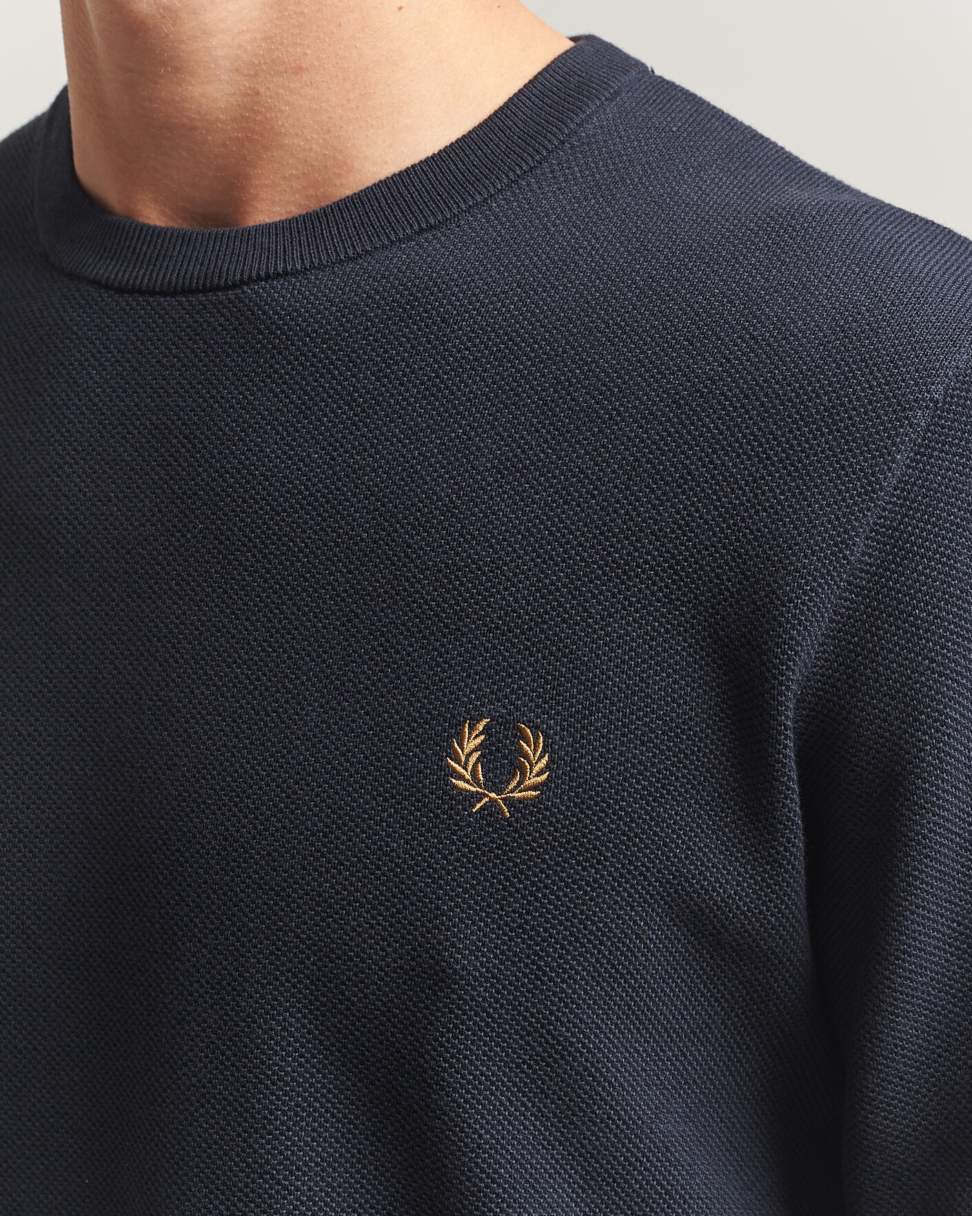 Herre | Trøjer | Fred Perry | Piqué Stitched Sweater Navy